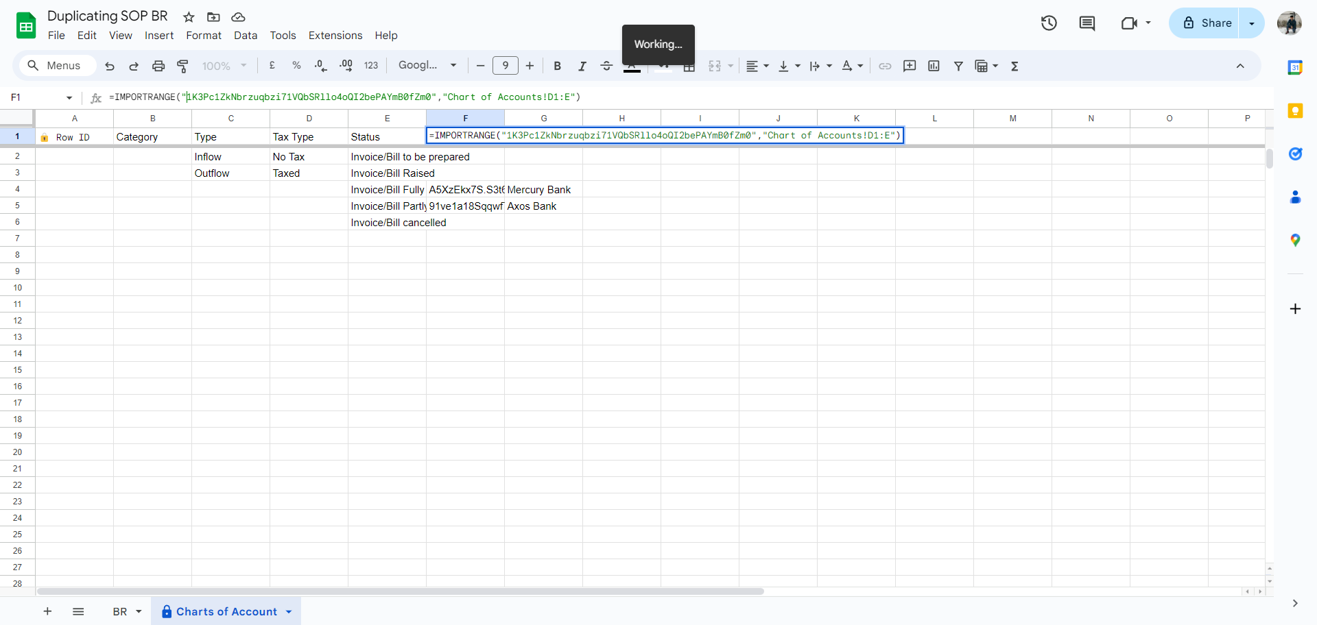 Step #88: Click on "fx = IMPORTRANGE"