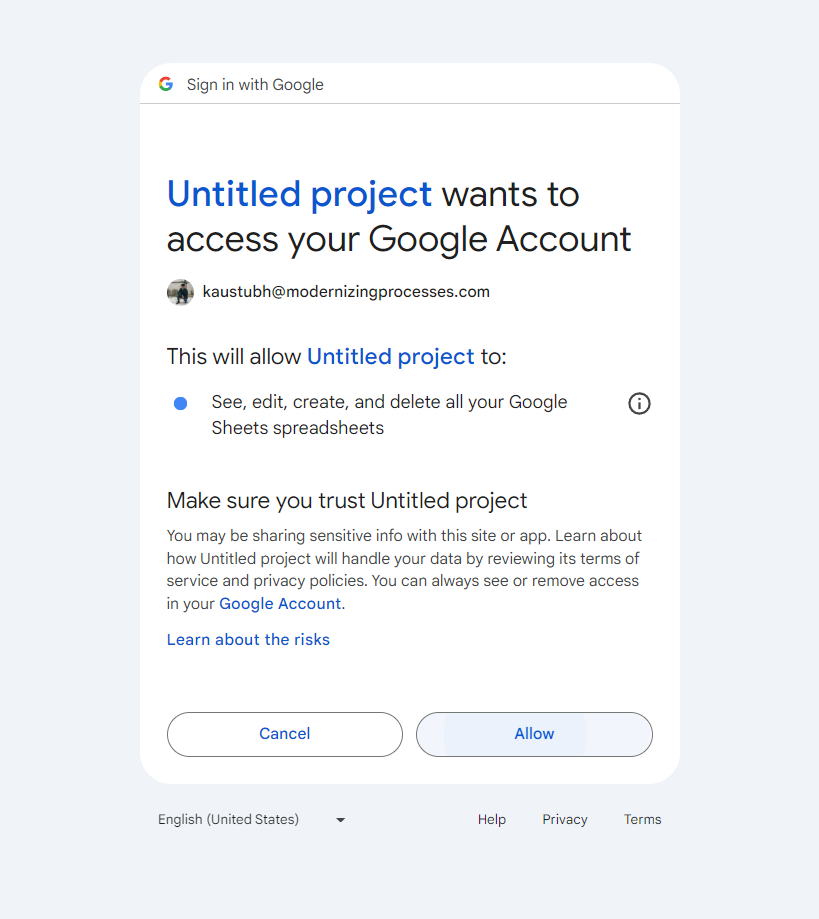 Step #39: Click on "Allow"
