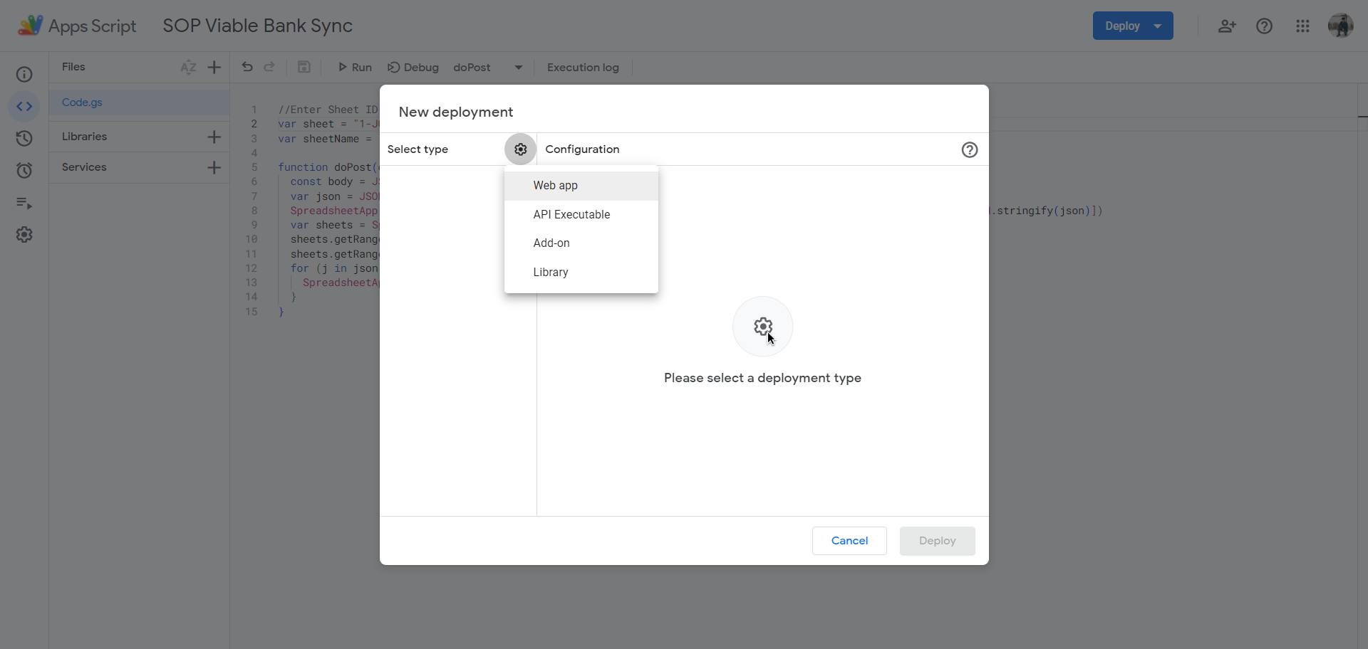Step #32: Click on "Web app"