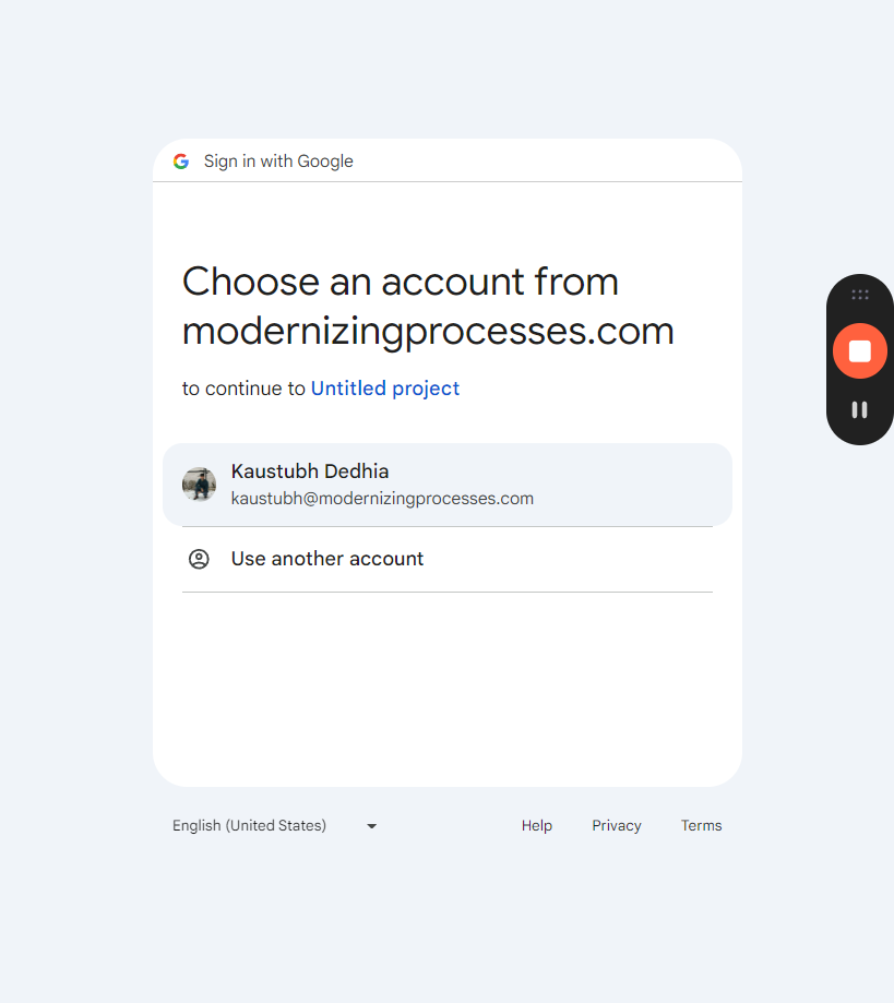 Step #38: Click on Your Google Account