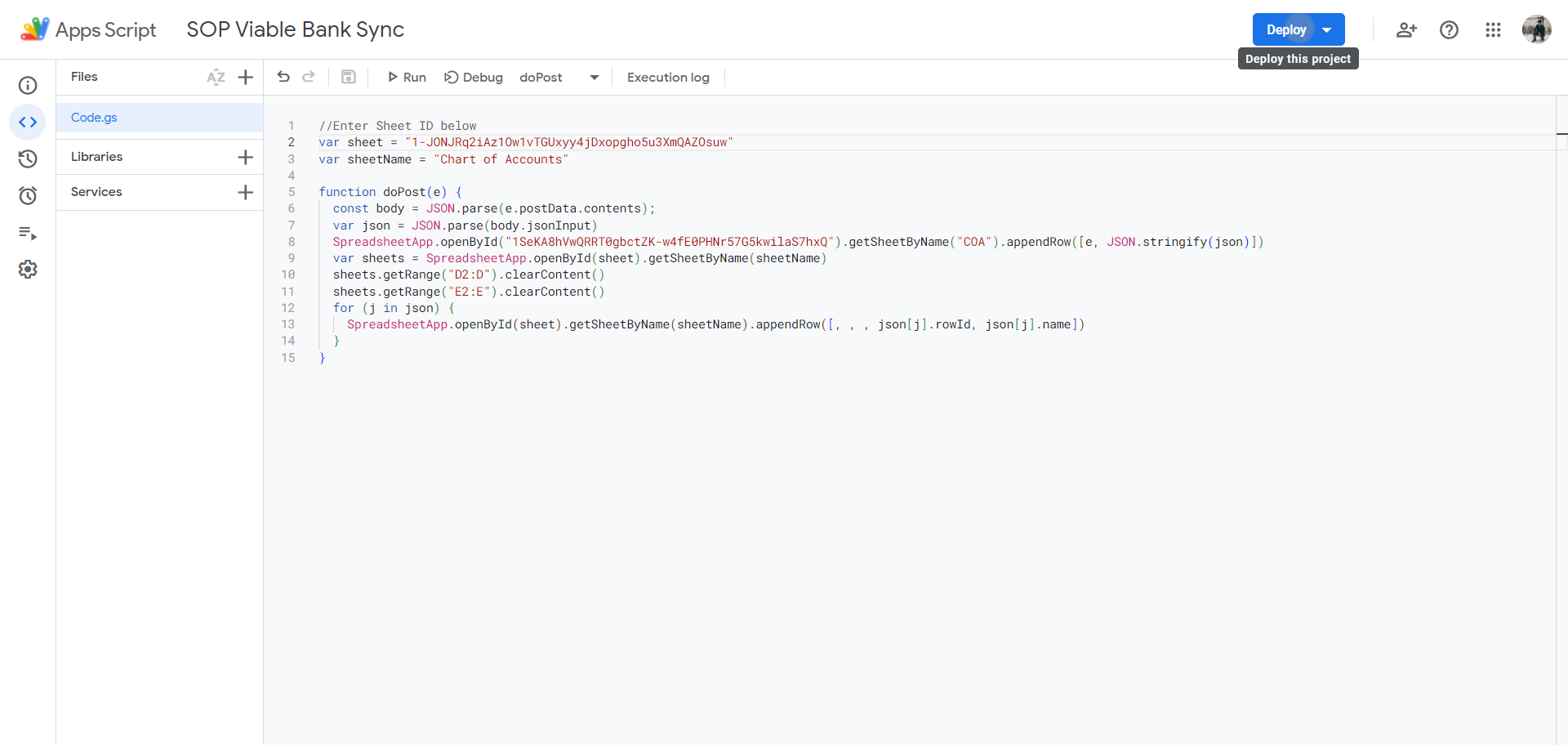 Step #29: Click on "Deploy"