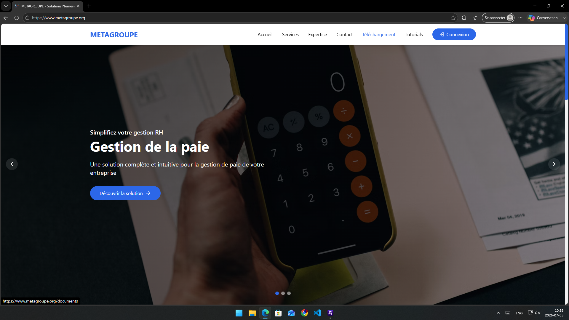 Step #3: Sur la page d'accueil, cliquez sur le bouton Téléchargement pour accéder au centre de ressources.