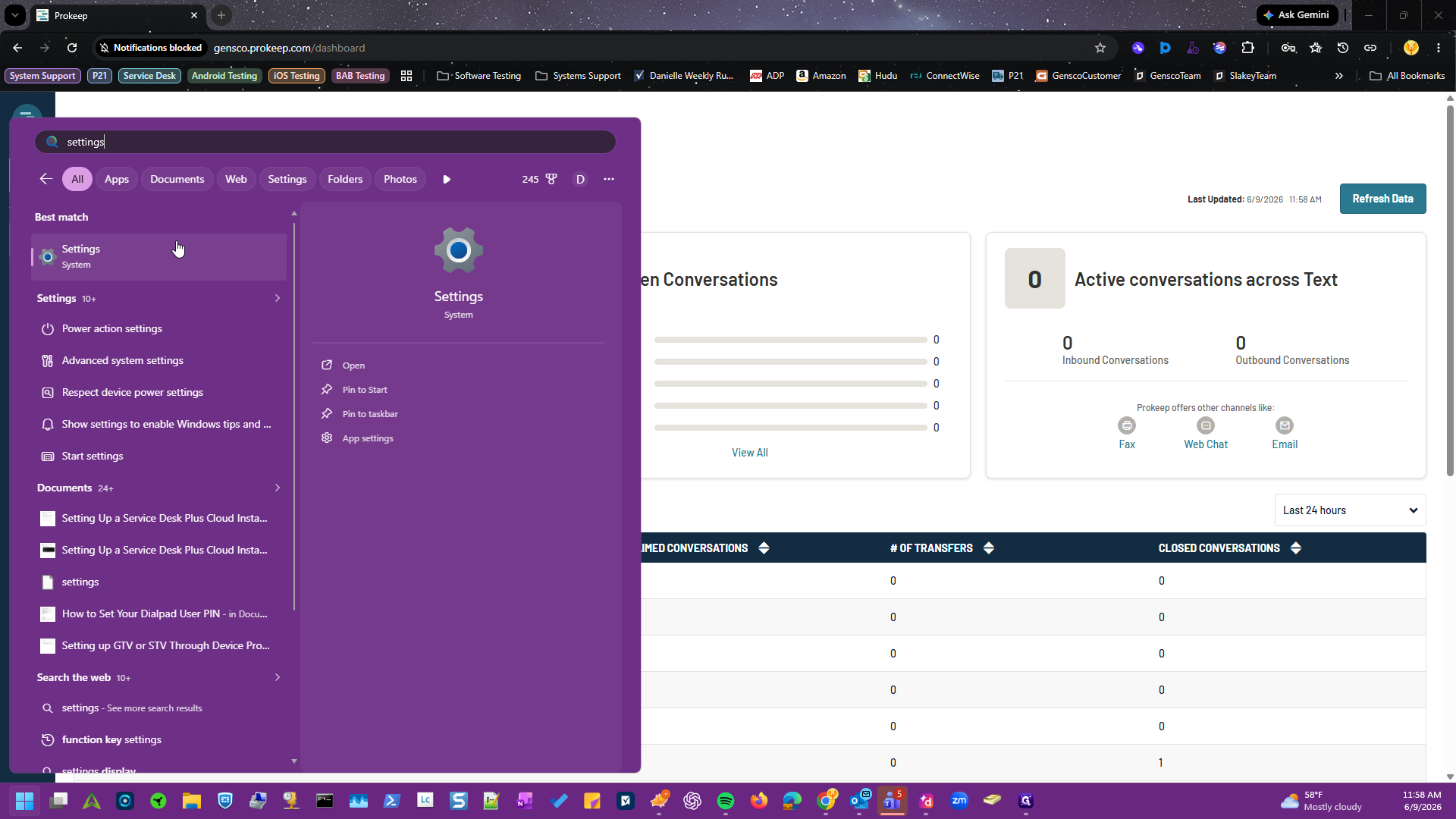 Step #7: Open the Windows Start menu, type Settings, and press Enter.