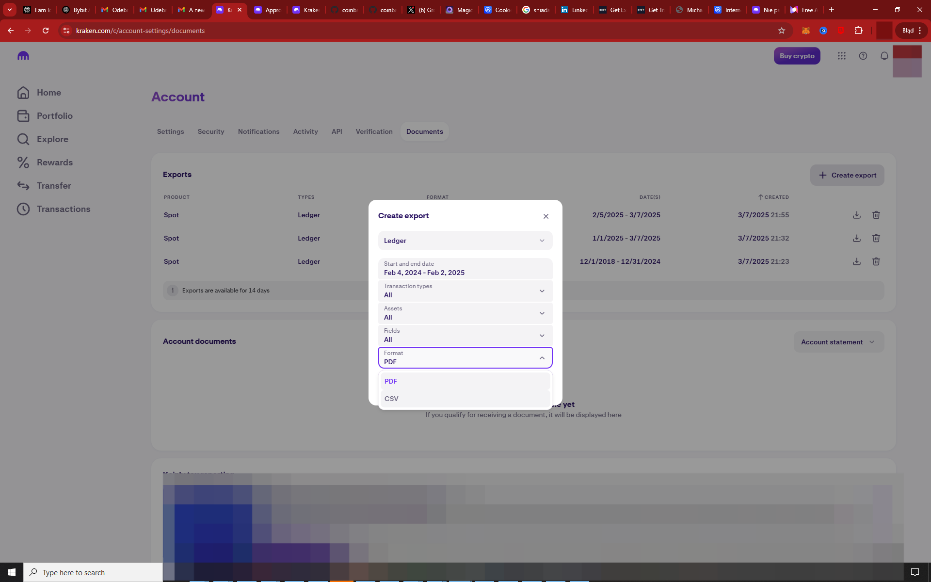 Step #13: Kliknijcie "CSV".