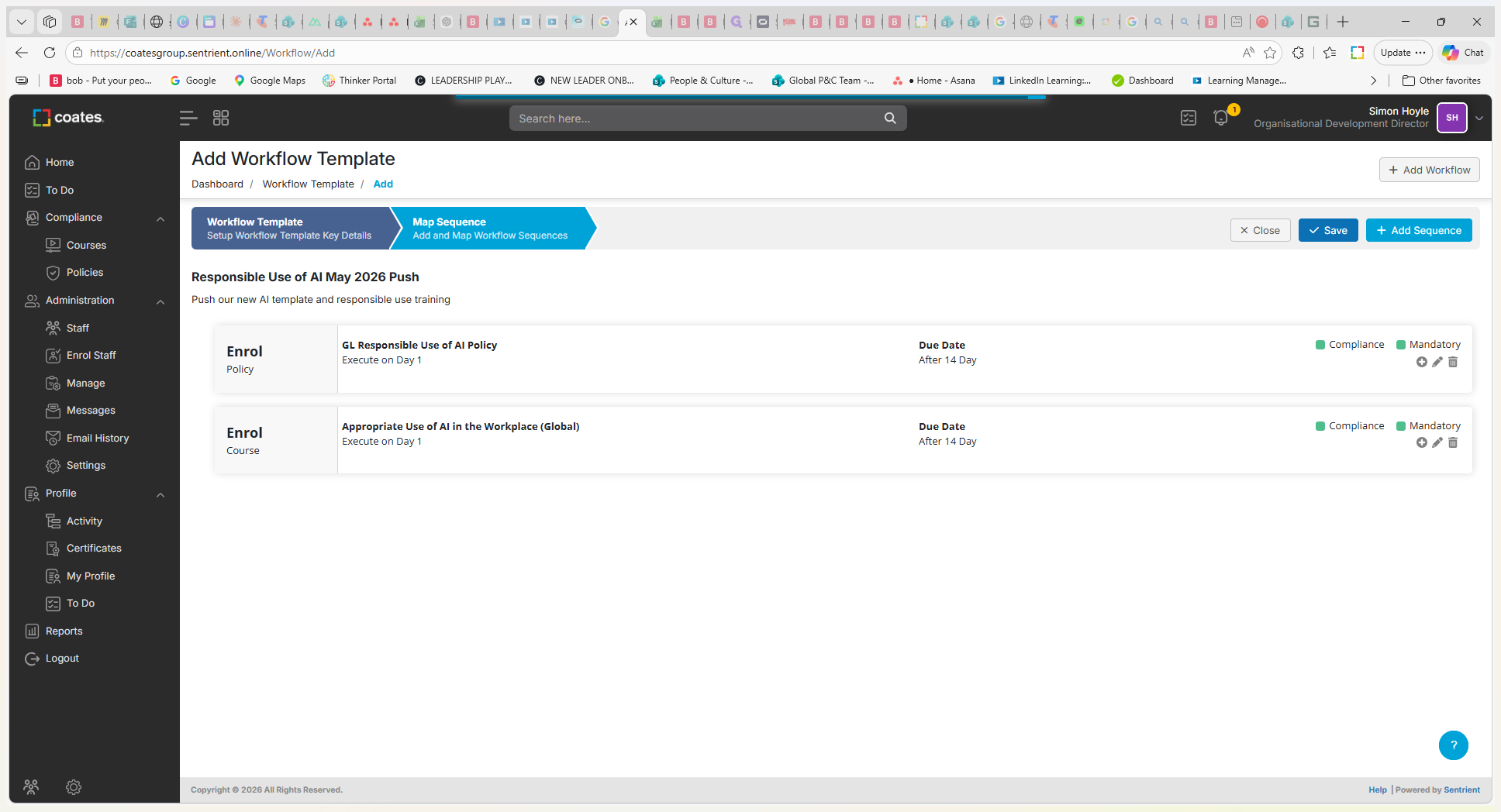 Step #16: Click Save to store your new workflow template.
