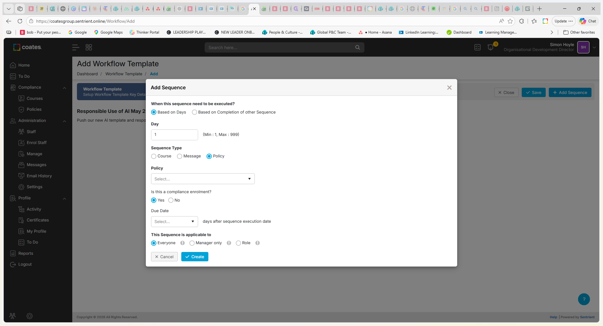 Step #7: Select Policy as the component type.