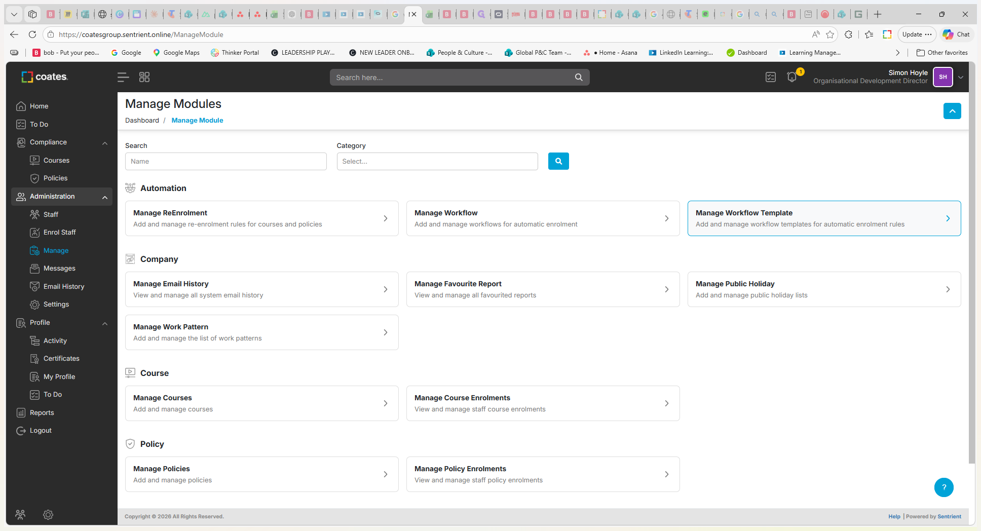 Step #2: Select Manage Workflow Template from the Automation section.