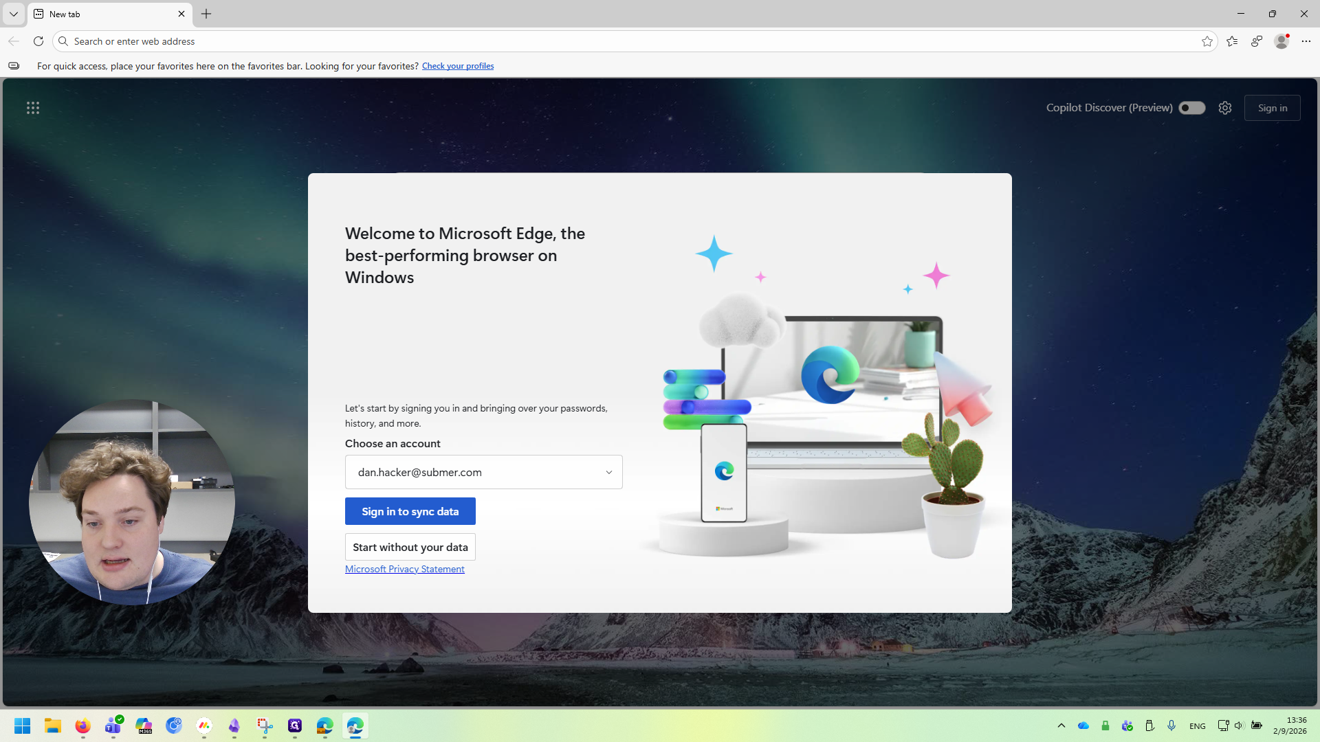 Step #5: Click on "in to sync data"