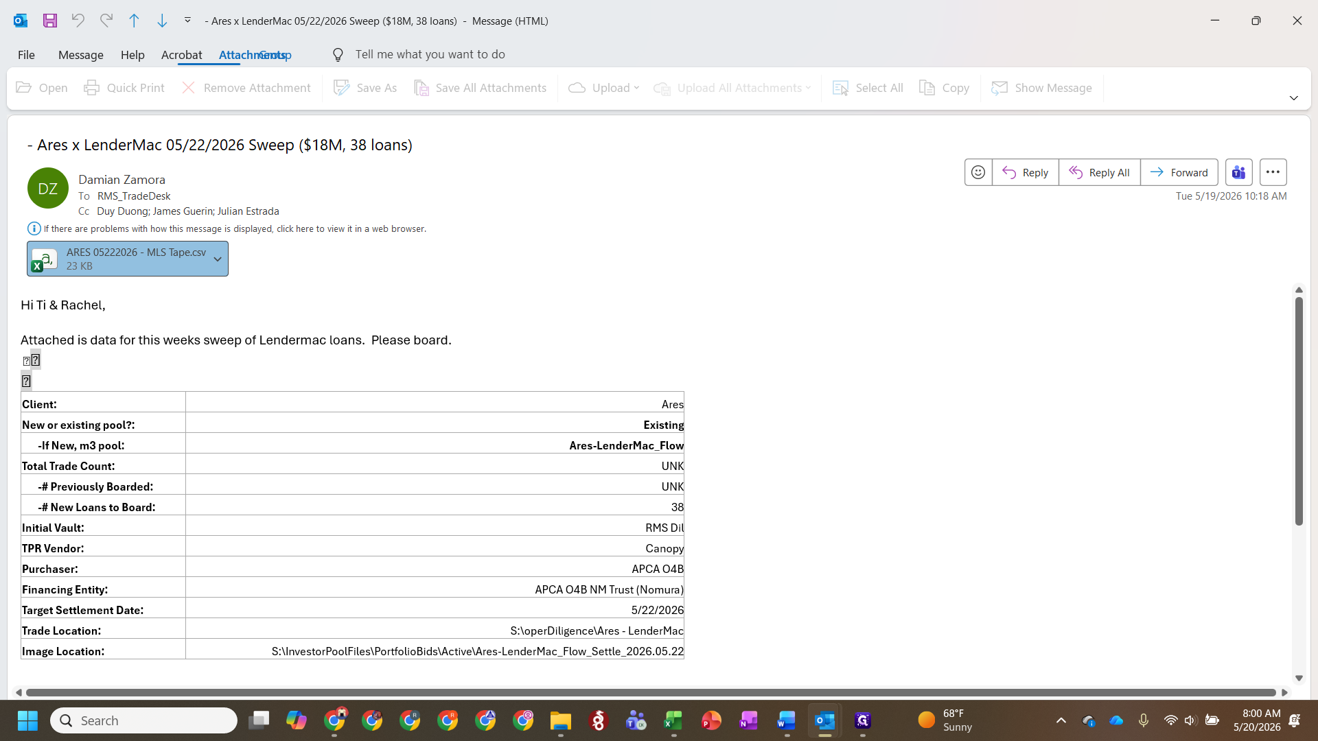 Step #1: Open the weekly sweep CSV file attached to your source email.