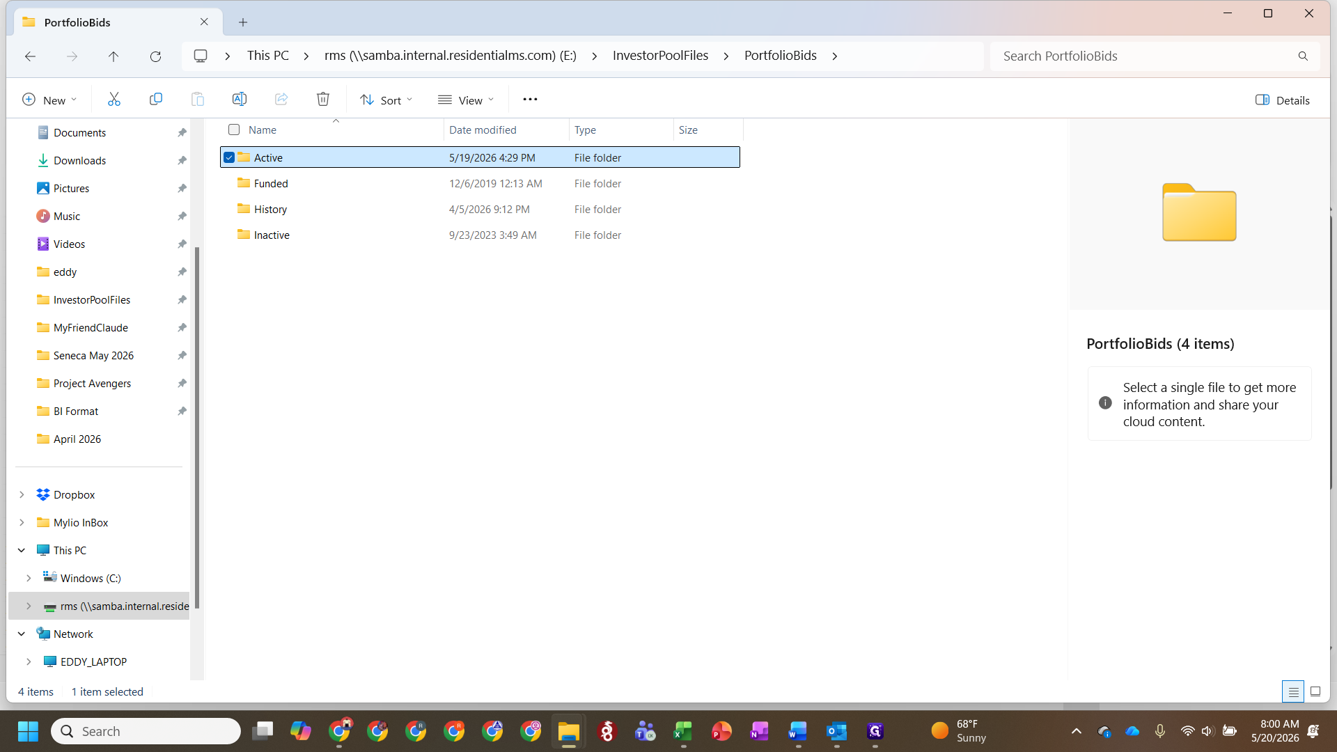 Step #2: In File Explorer, navigate to the active portfolio bids folder: InvestorPoolFiles > PortfolioBids > Active.