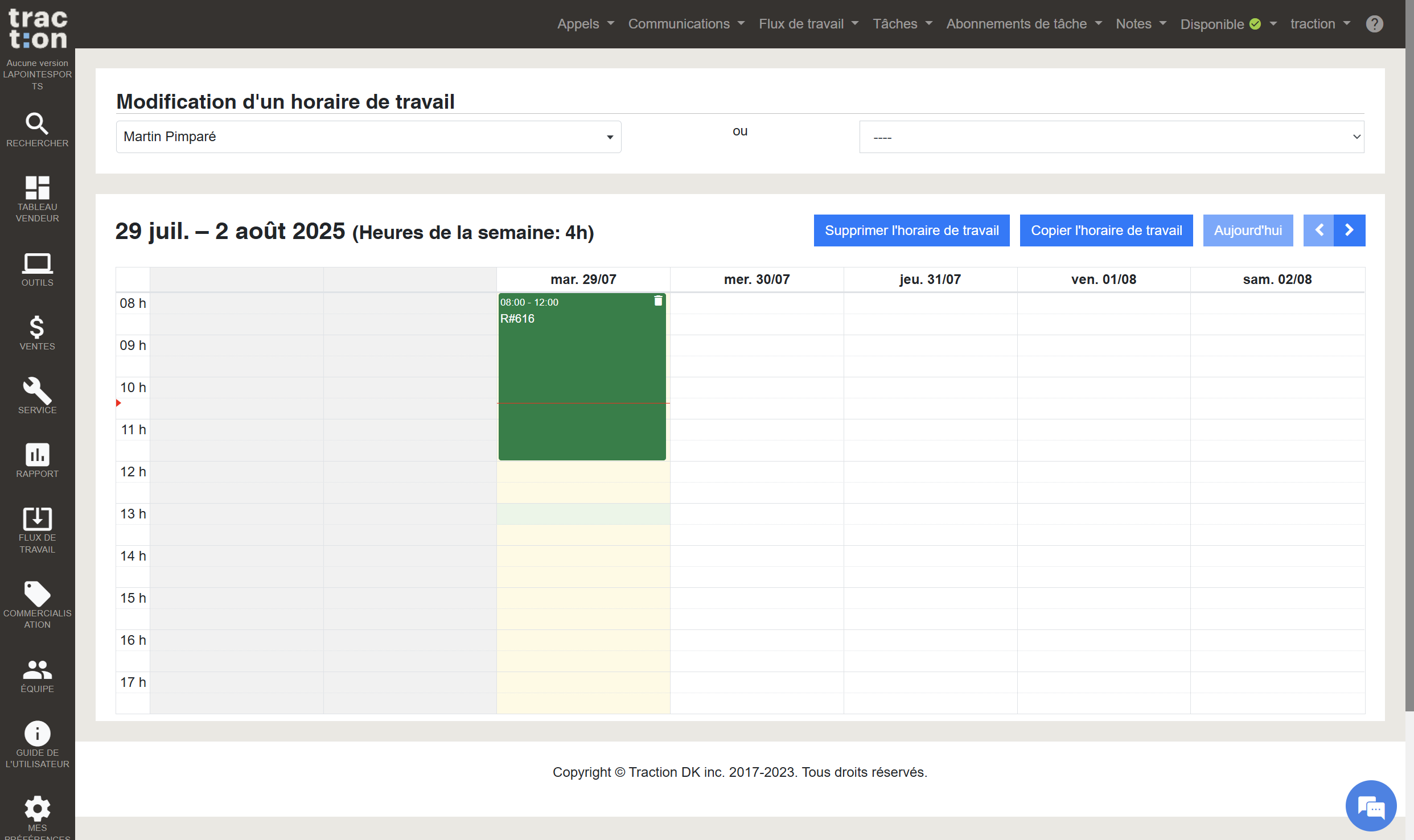 Step #9: Répeter l'étape 6 à 8 pour toutes les plages horaires désirée