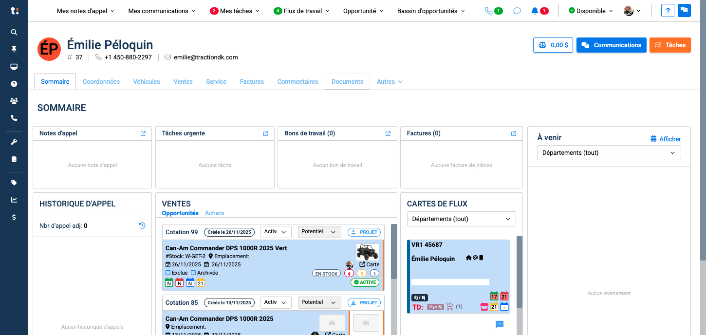 Step #4: Cliquez ensuite sur l'onglet "Documents" de la fiche client