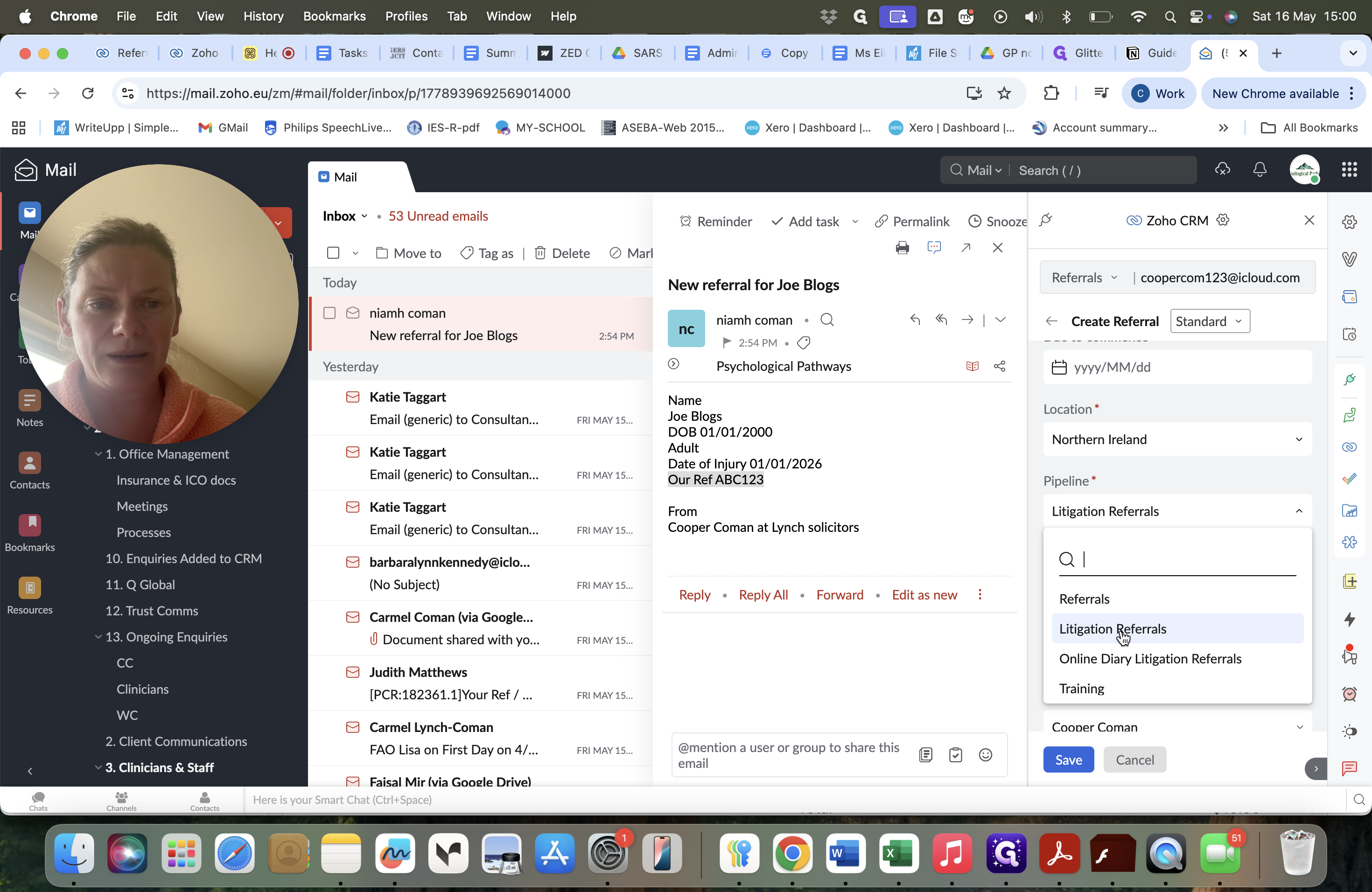 Step #15: Open the Pipeline dropdown and select Litigation Referrals.