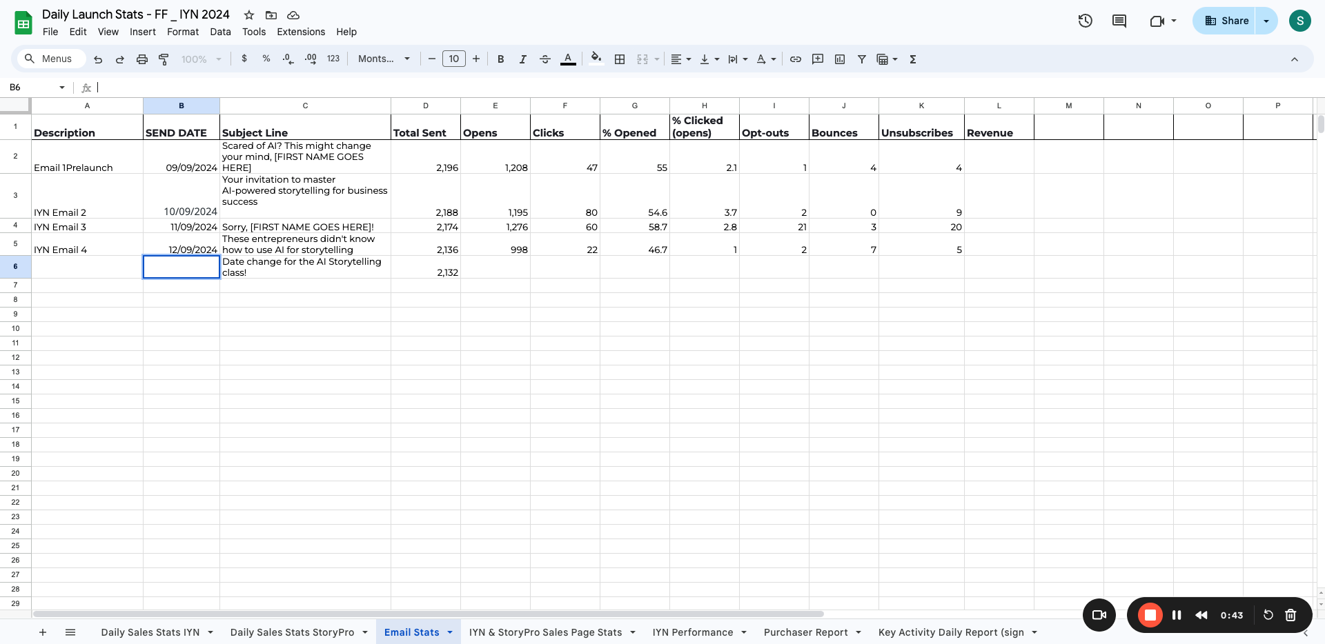 Step #34: paste it into the send date cell. it will convert automatically