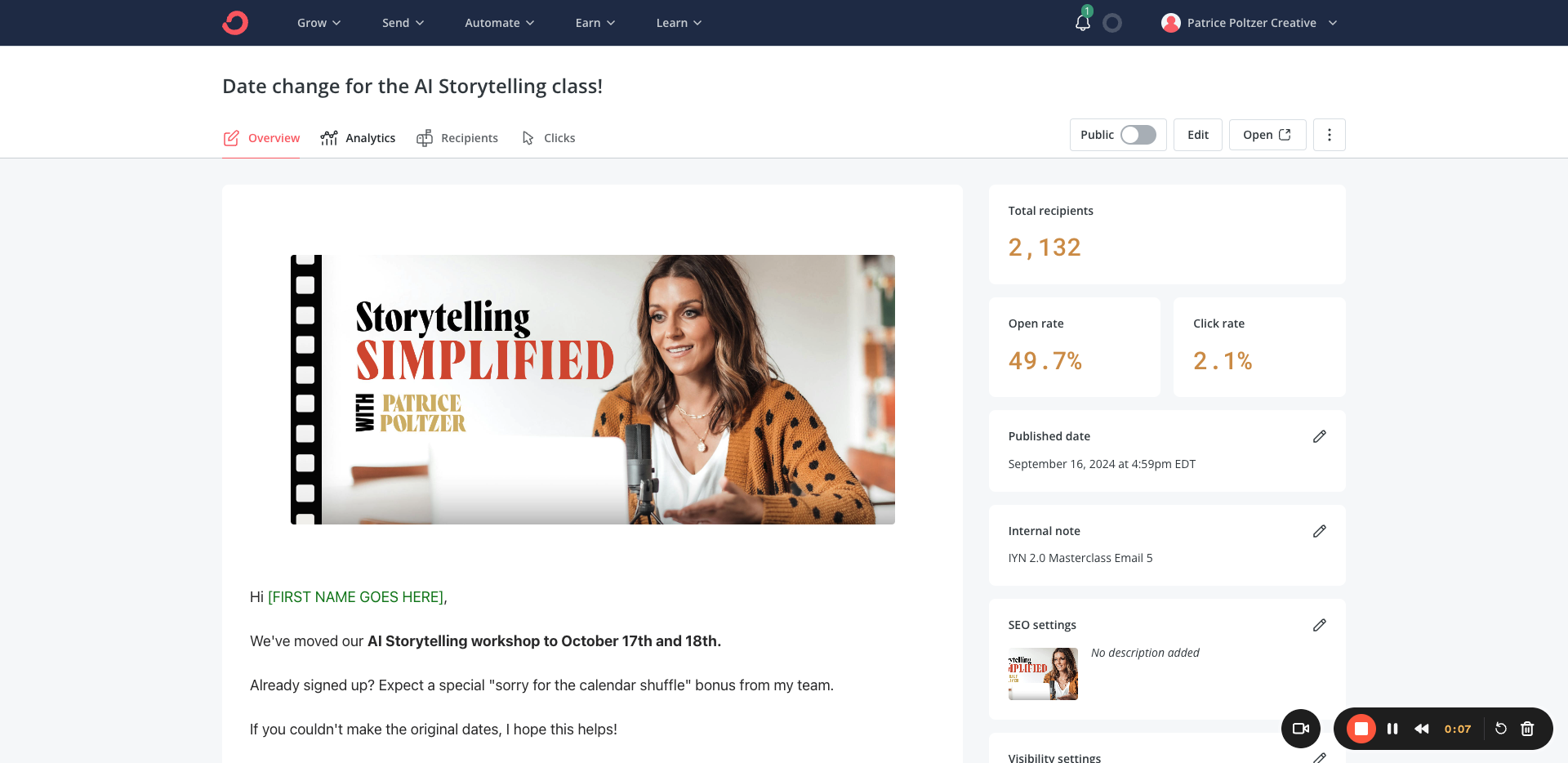 Step #41: Click on "Analytics"