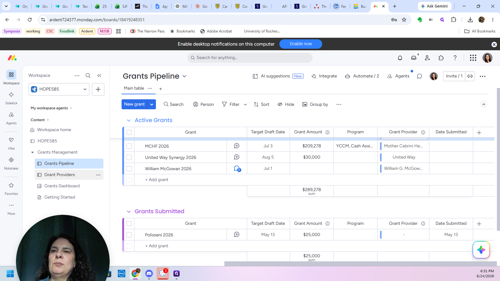 Step #7: Click on Grant Providers in the workspace navigation.