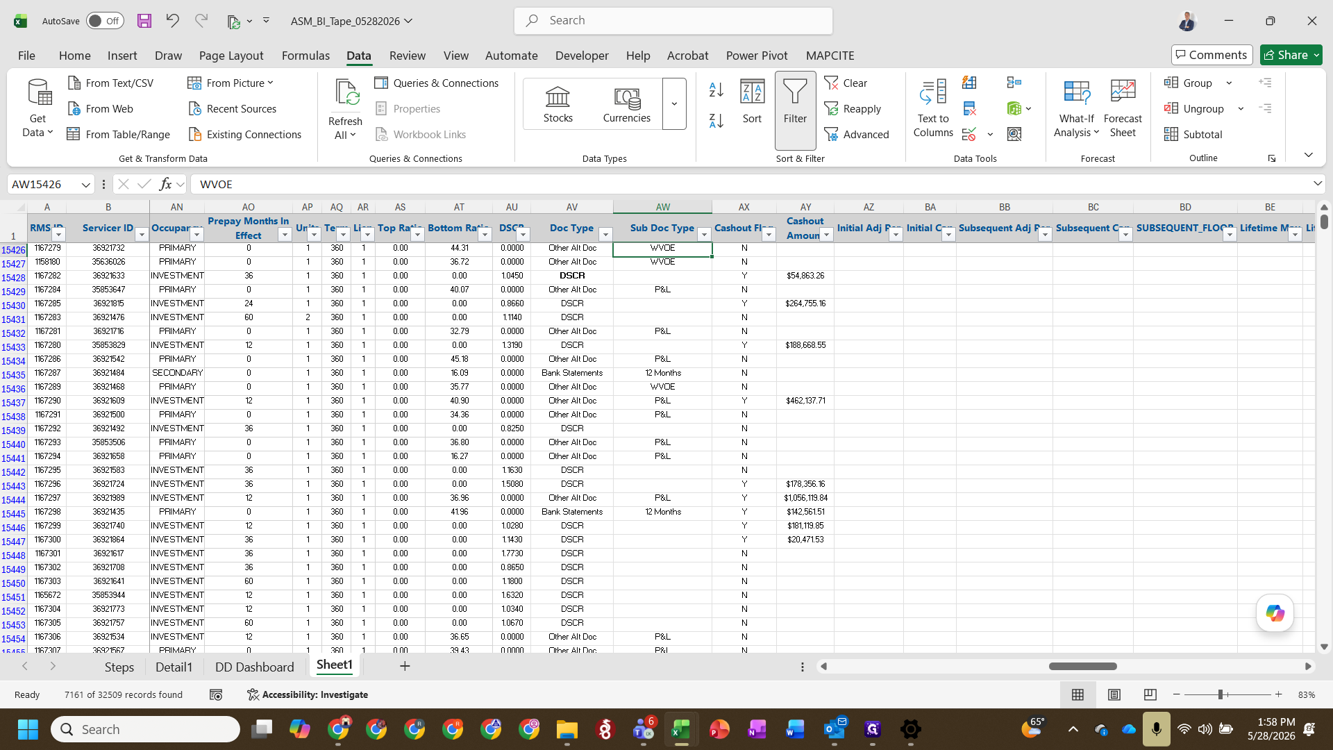 Step #15: Select Other Alt Doc to view loans underwritten with non-traditional documentation.