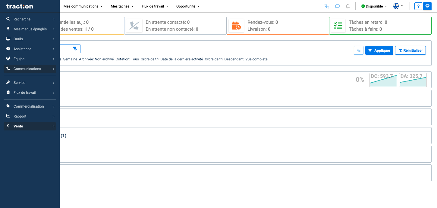 Step #1: Dans le menu de gauche, cliquez sur "communications"