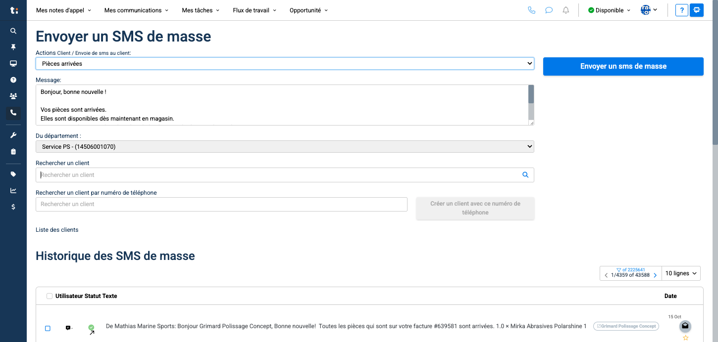 Step #4: Vous pouvez utiliser la section "rechercher un client" si vous désirez rechercher le client par son nom ou la section "rechercher un client par numéro de téléphone" si vous désirez inscrire son numéro de téléphone seulement
