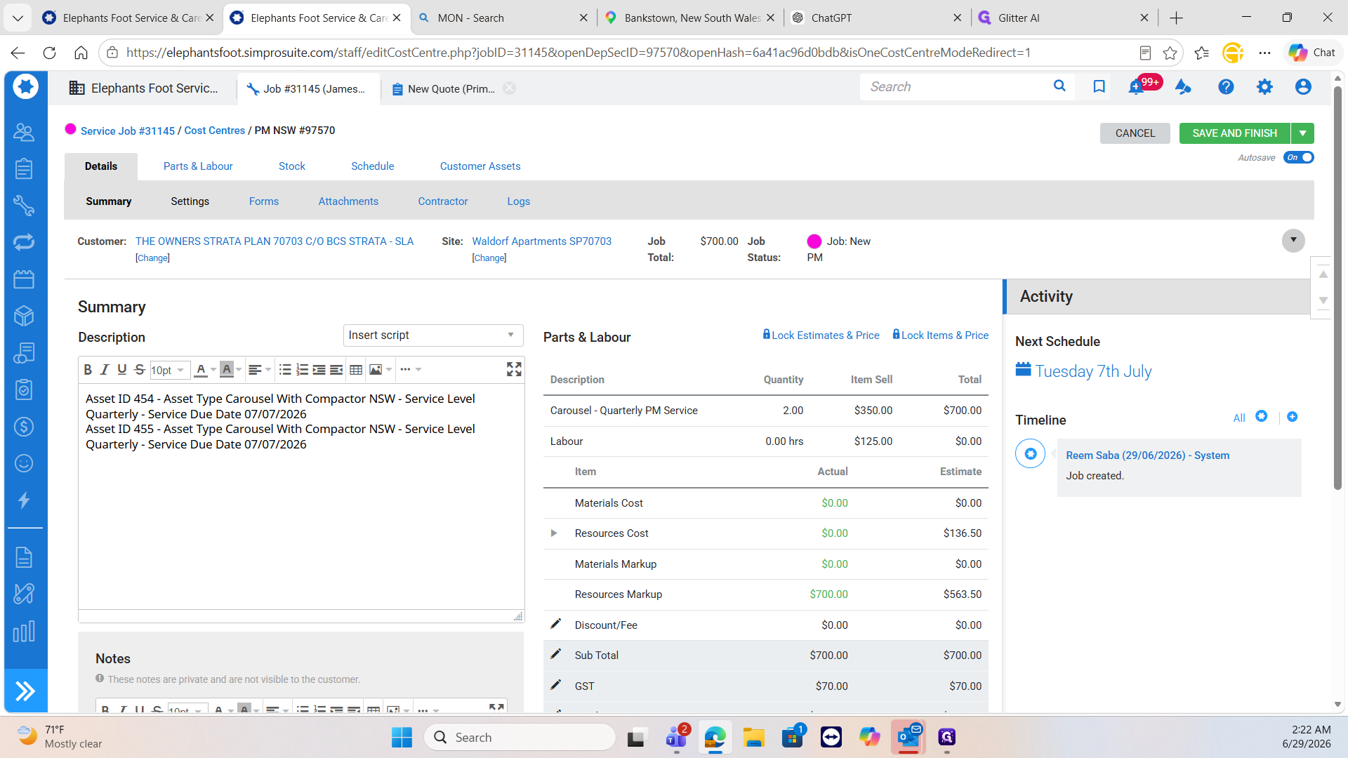 Step #16: Click the Settings tab within the job view.