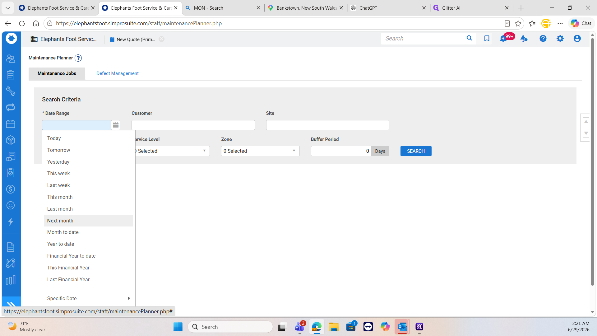 Step #8: Set the Date Range for the upcoming month.