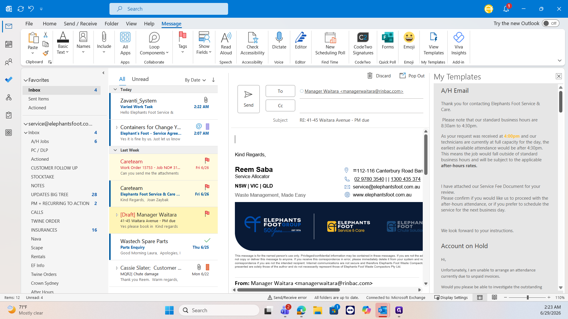 Step #25: Insert your standard preventative maintenance email template.