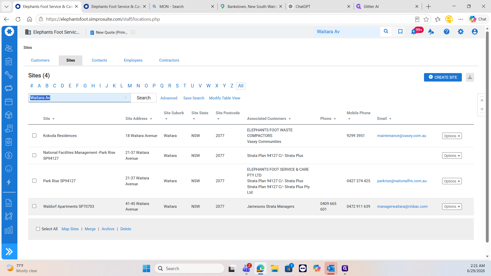 Step #2: In your job management dashboard, search for the address and open the corresponding site details.