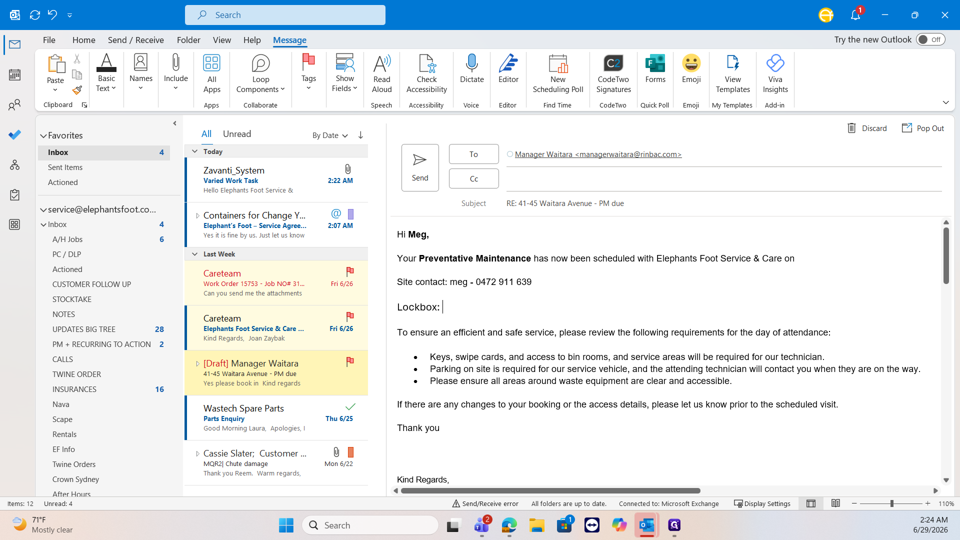 Step #30: Verify the scheduled date in the message body, then click Send.