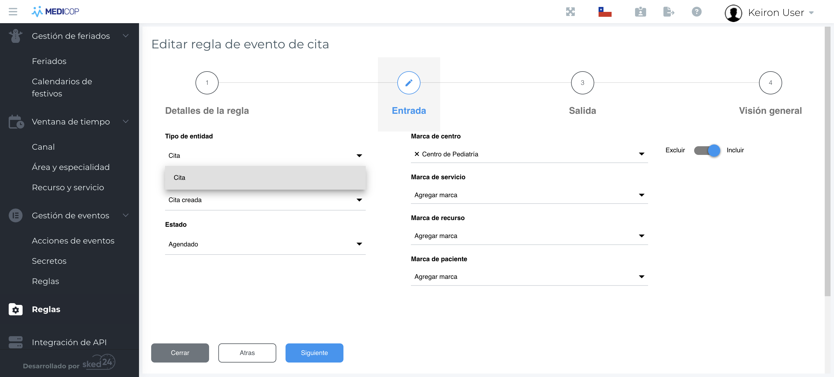 Step #10: Tipo de entidad CitaTipo