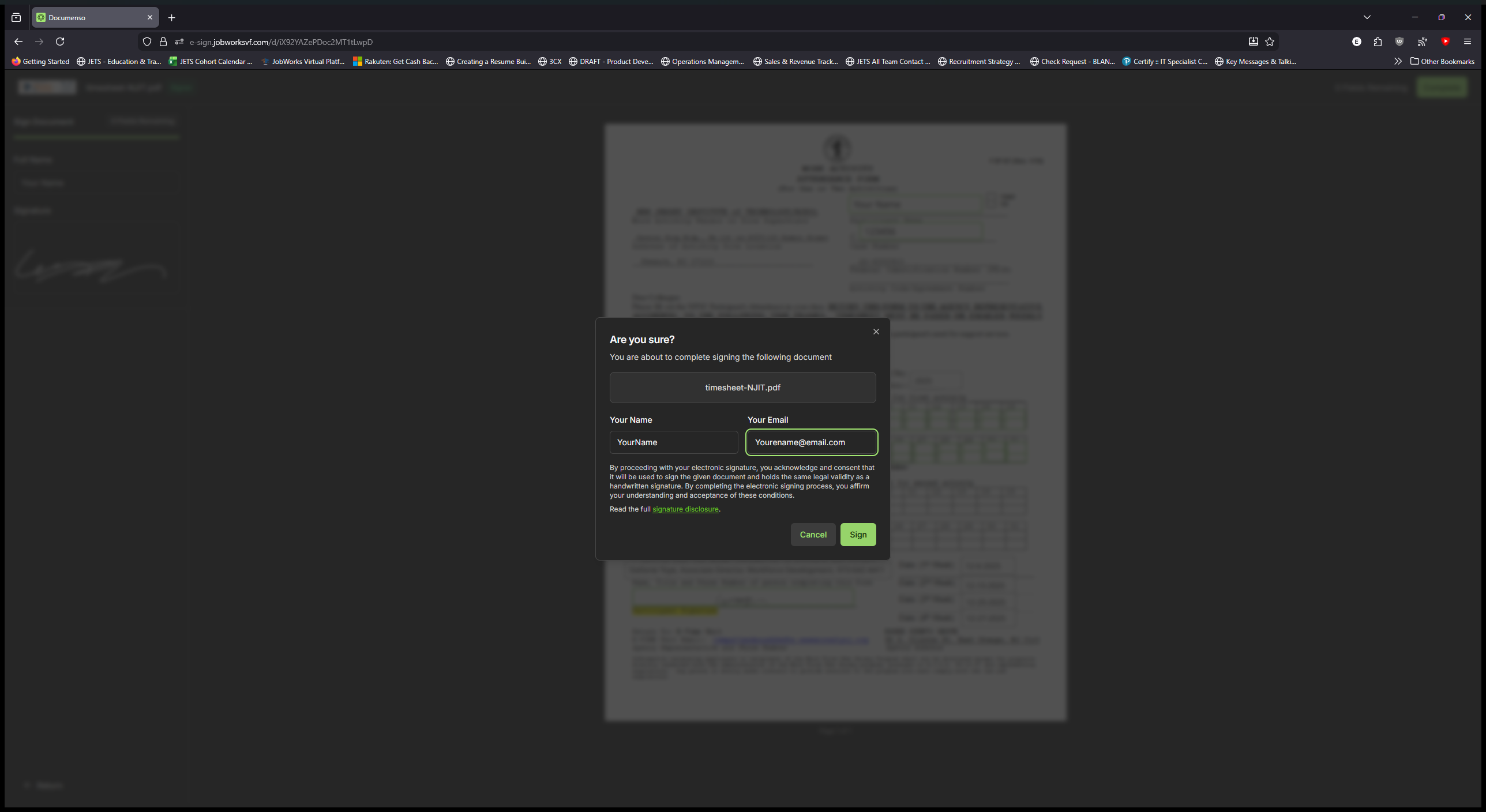 Step #19: Click on "Sign"