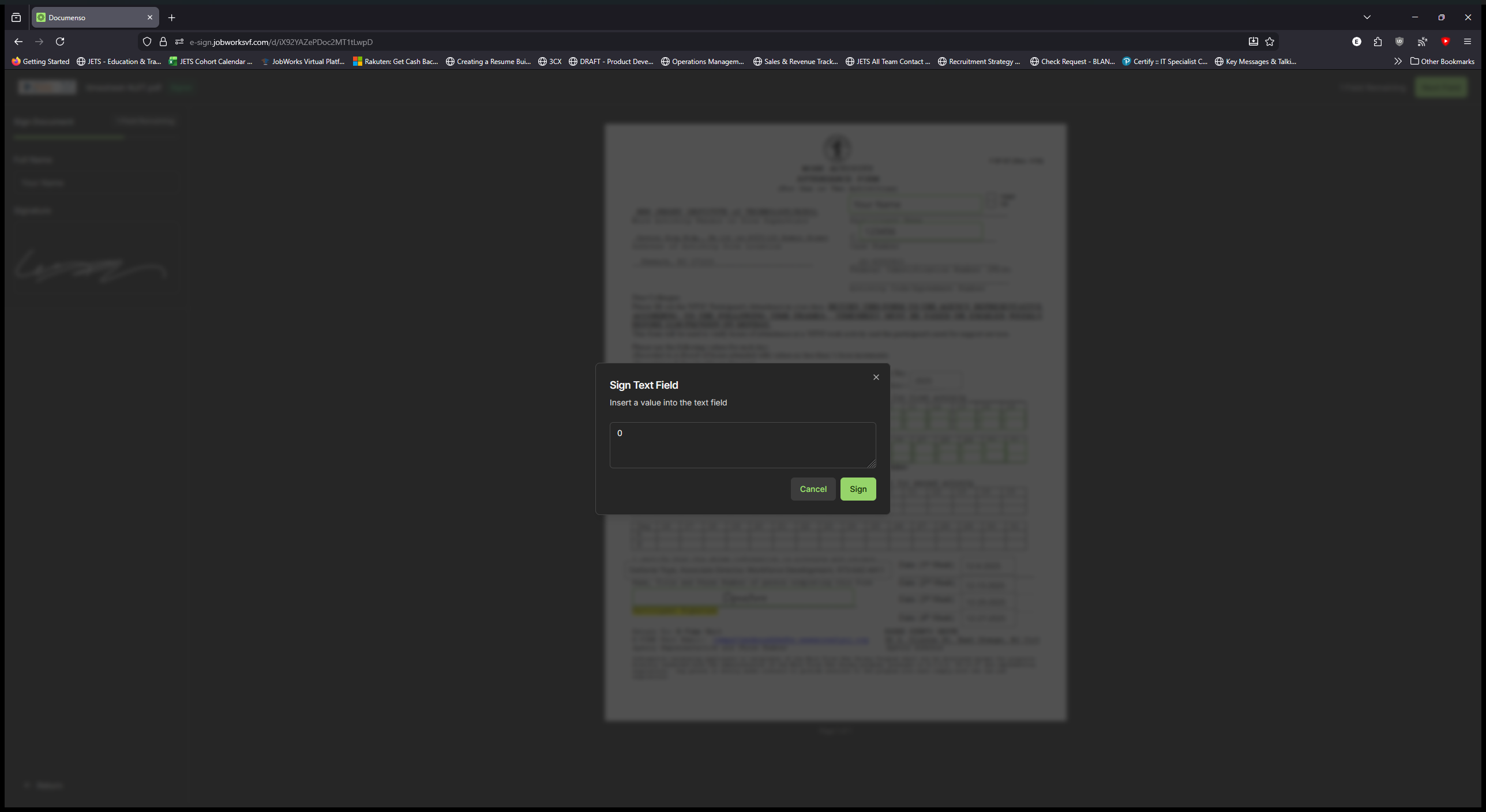 Step #12: Click on "Sign"