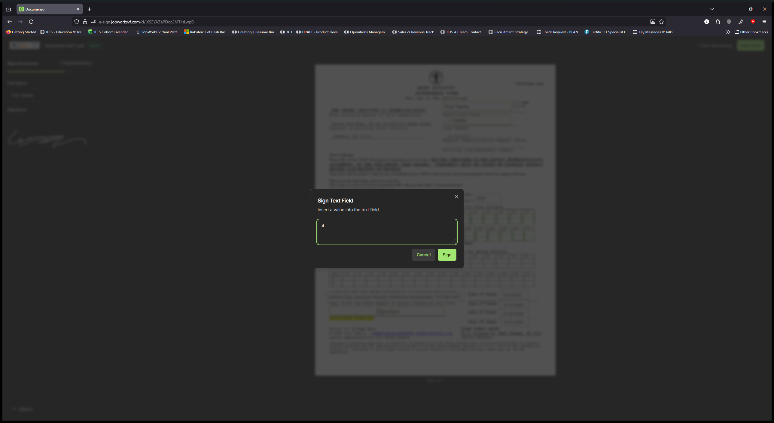 Step #15: Click on "Sign"