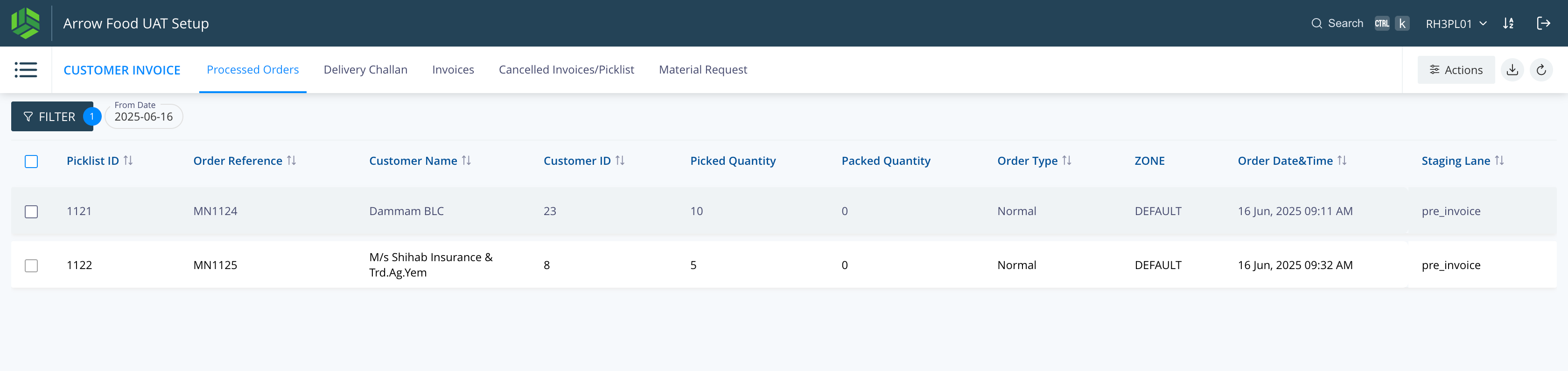 Step #28: Select the Processed Order for which Invoice is to be generated. 
