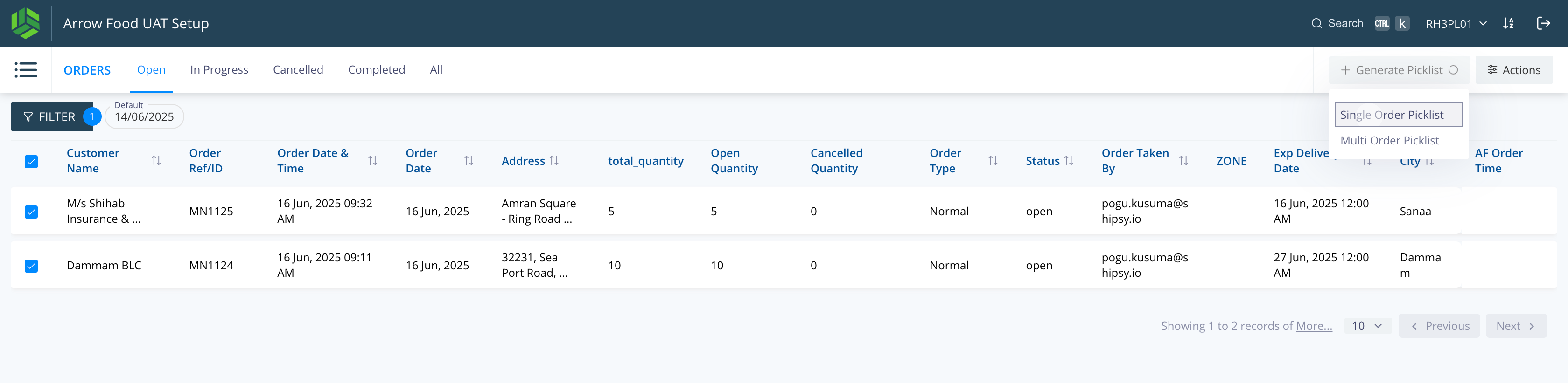 Step #20: Click on "Single Order Picklist"