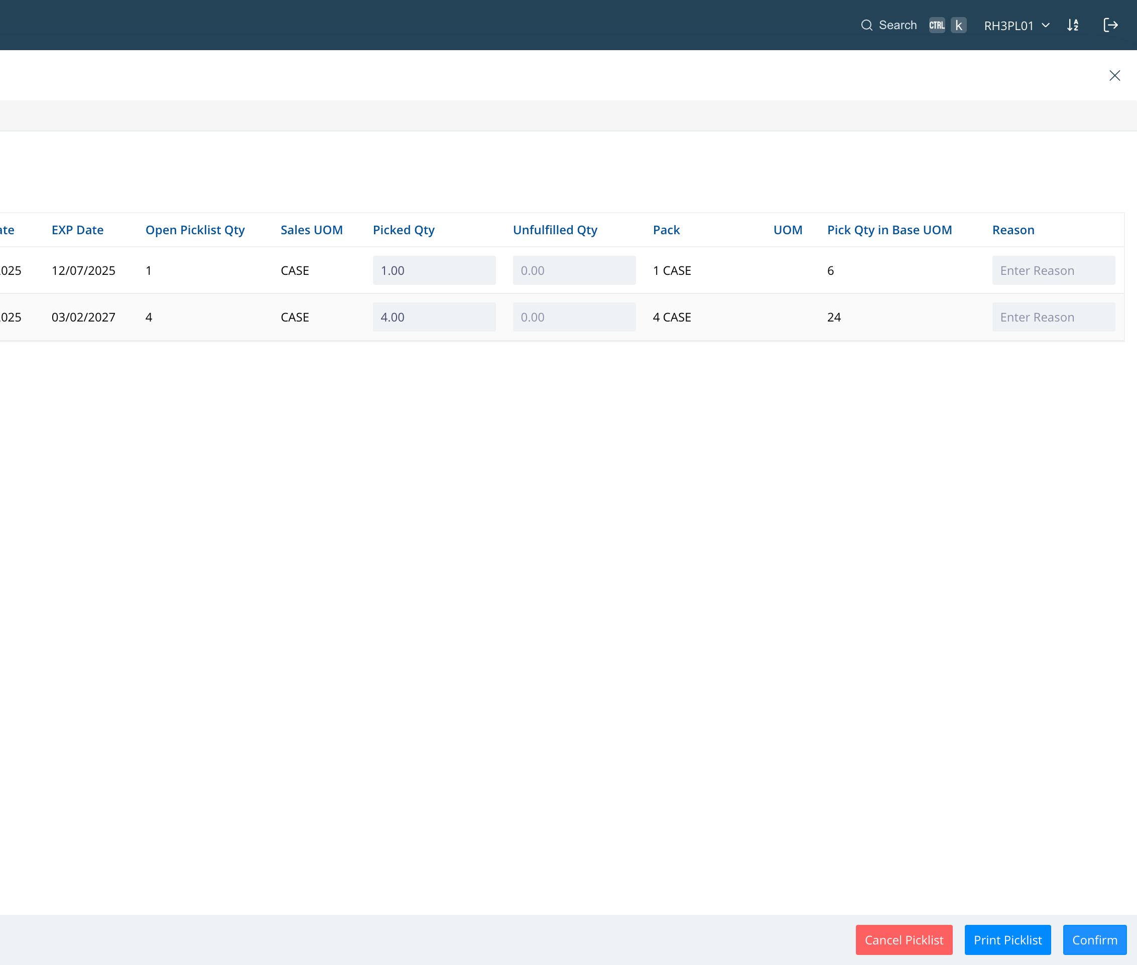Step #25: Click on "Confirm". This will confirm the picked quantity of the picklist. 