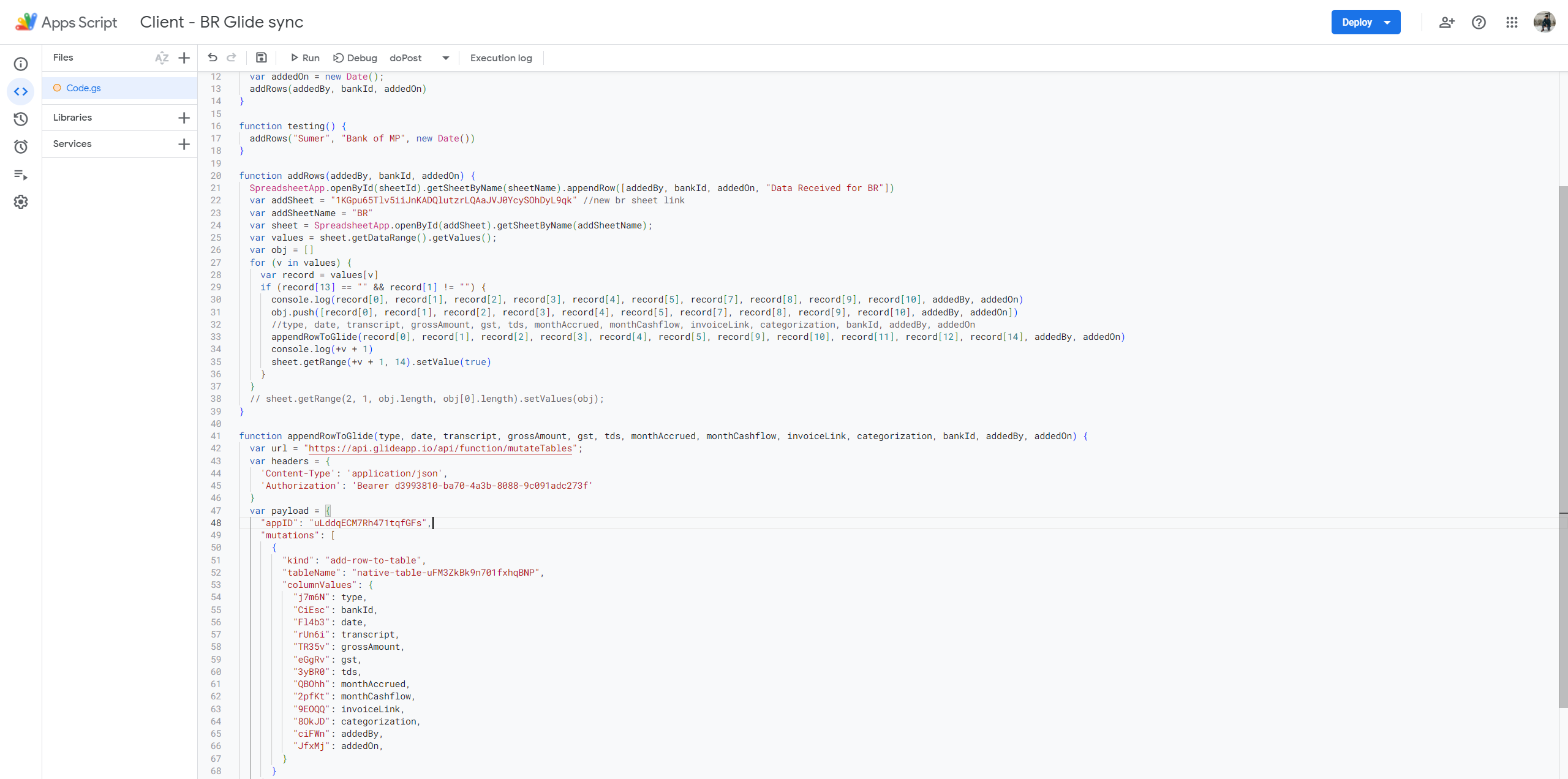 Step #52: Click on "application / json"