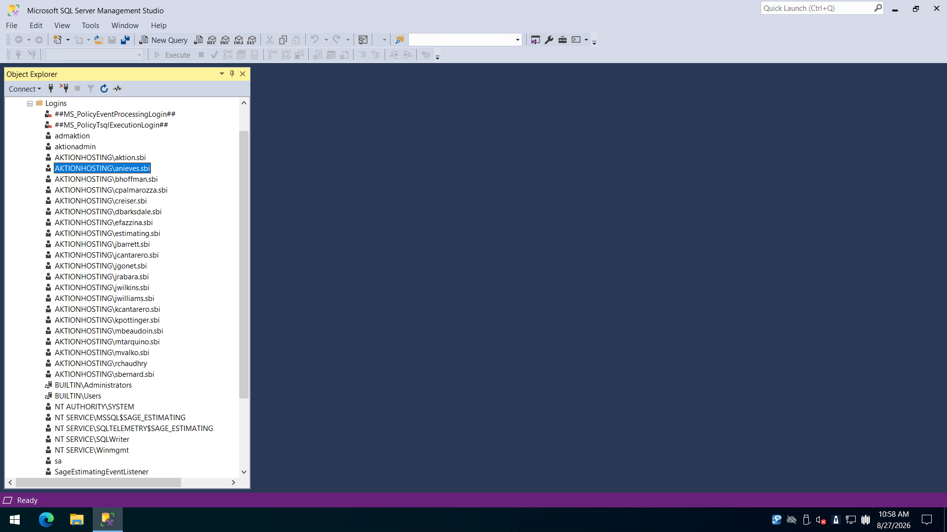 Step #8: Right-click the target login account in the Logins list.
