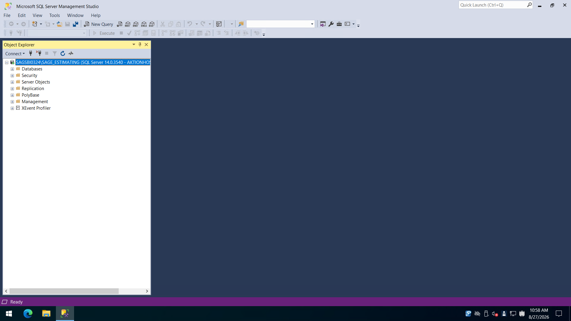 Step #6: Click + next to the Security folder in the Object Explorer pane to expand it.