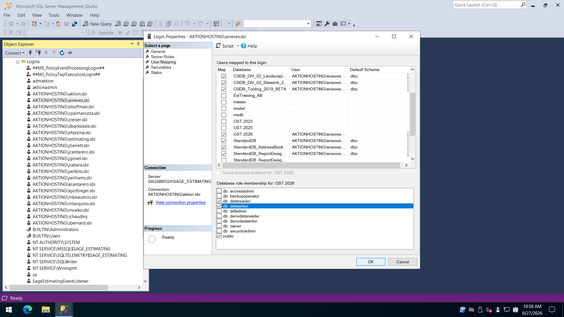 Step #14: Click OK to save the user mapping and role membership configuration.