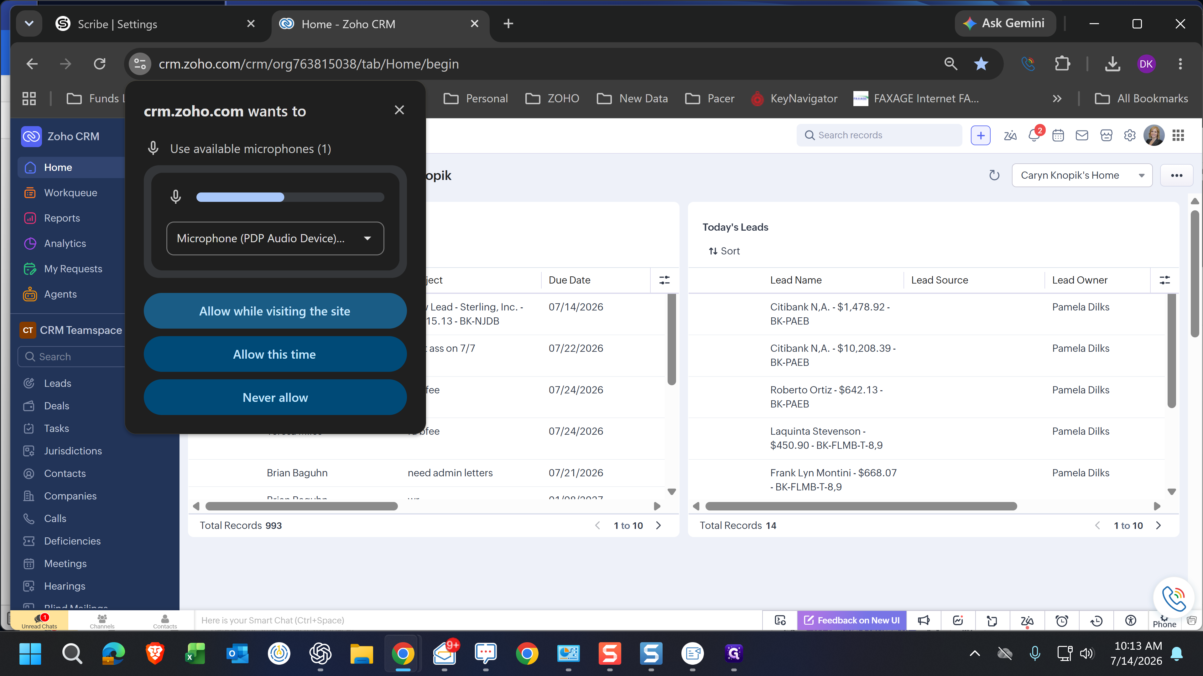 Step #15: Select Allow while visiting the site in your browser's permission dialog to enable your microphone.