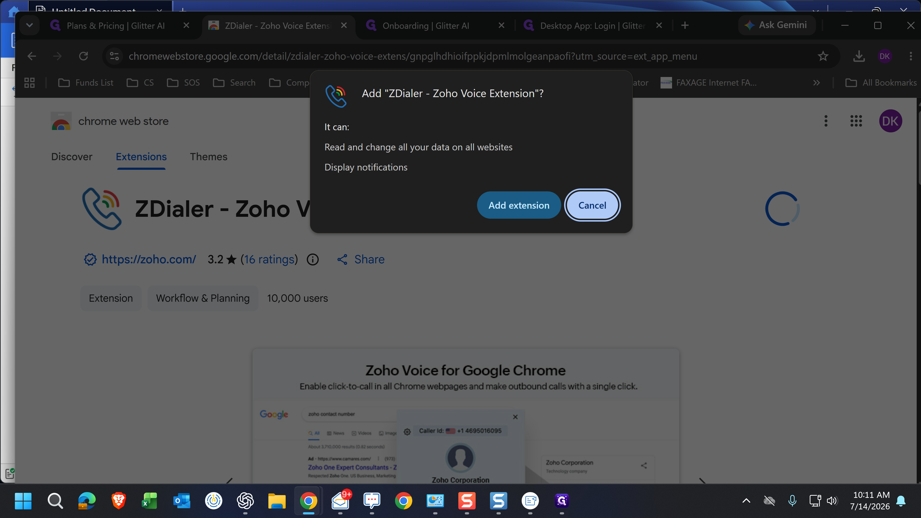 Step #5: Click Add extension in the pop-up to confirm the installation.