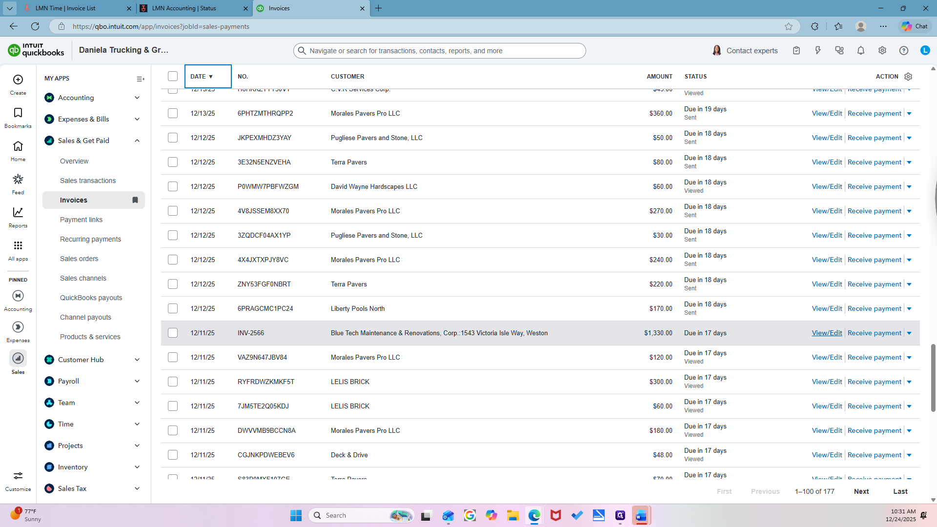 Step #49: Click on "View / Edit Receive payment ▼"