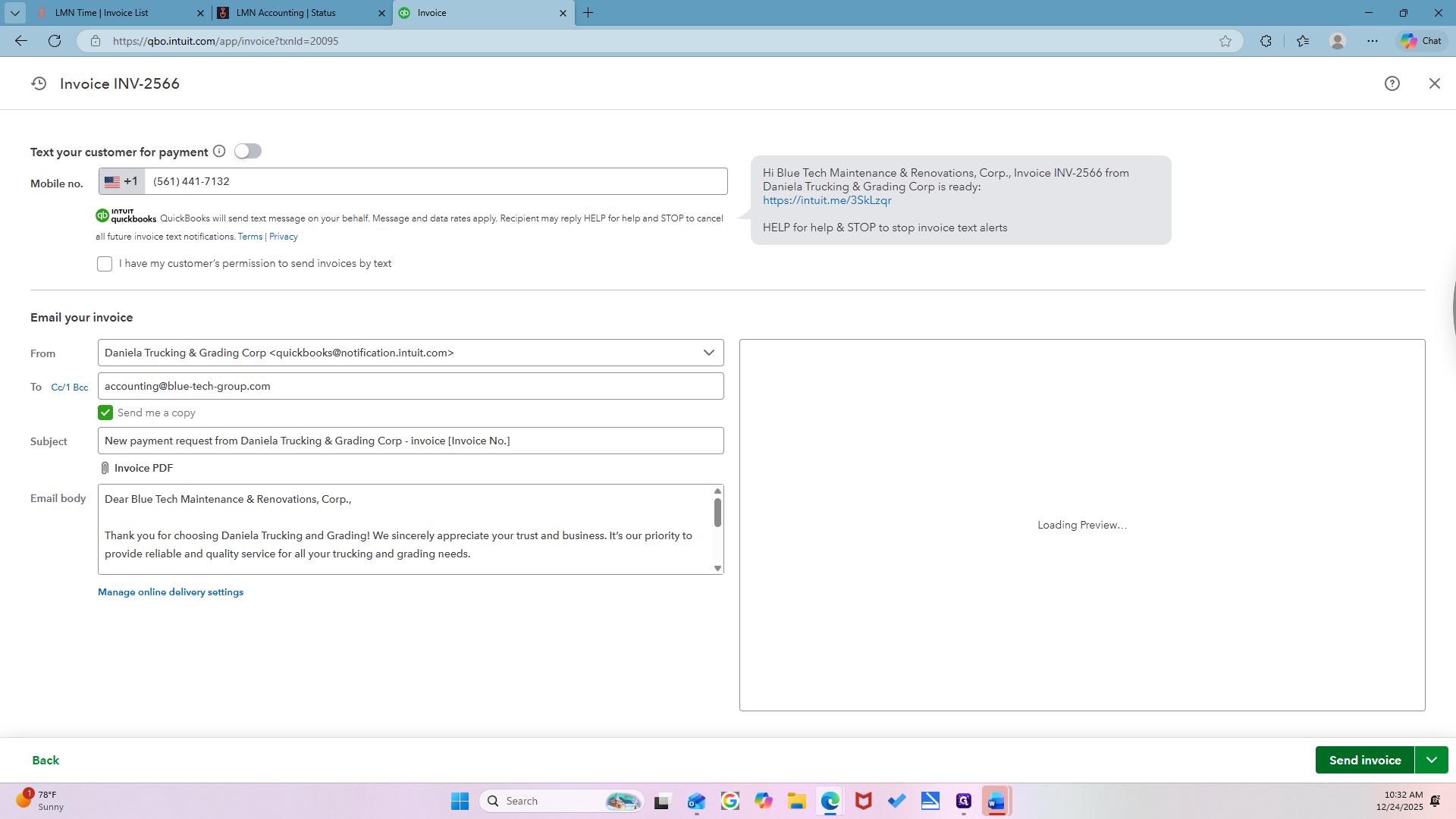 Step #65: Click on "Send invoice"