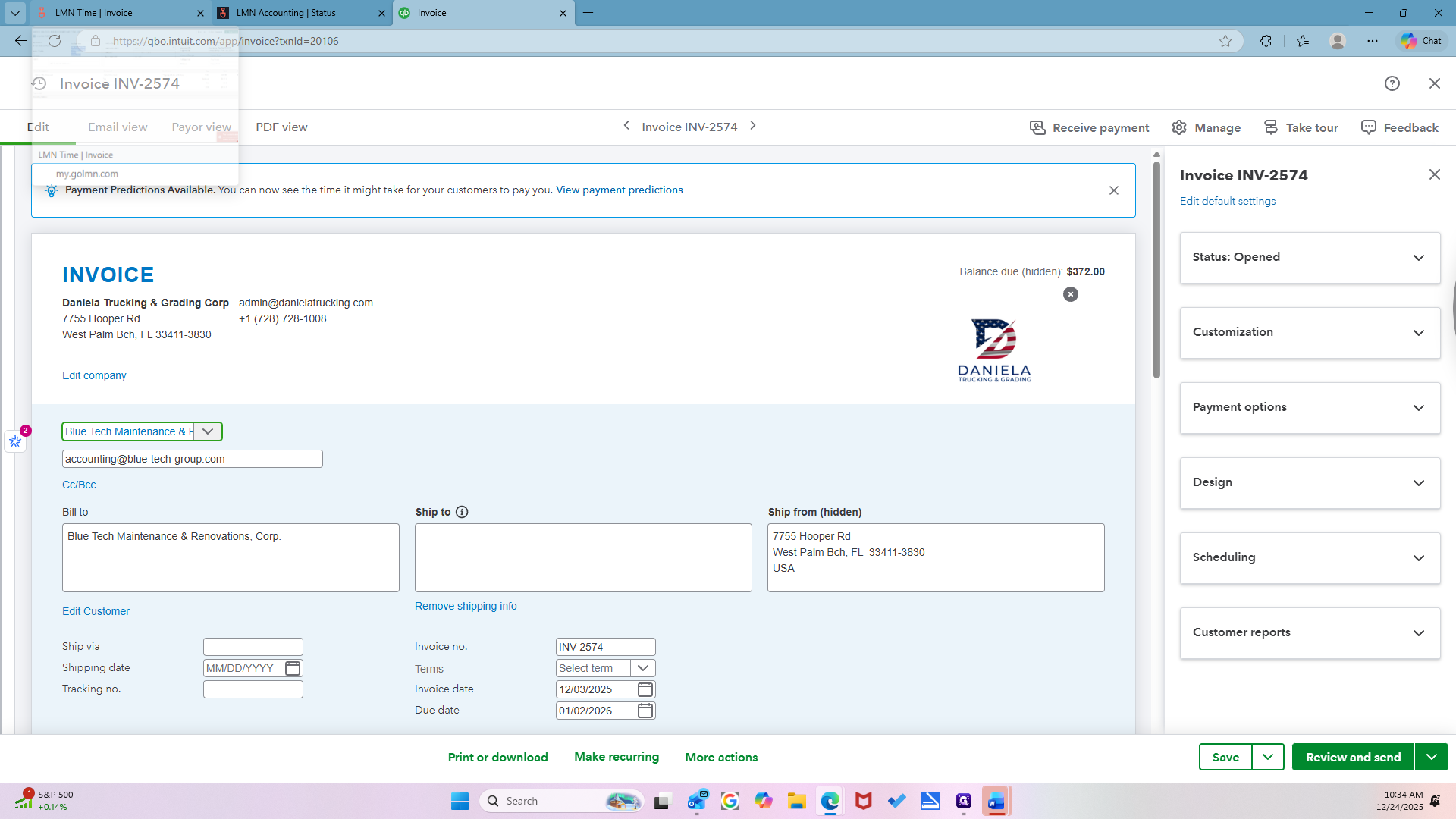 Step #94: Click on "Invoice"