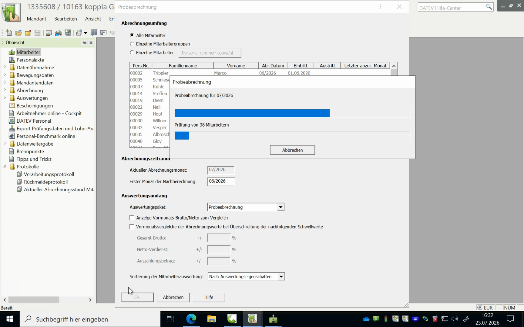 Step #10: und beobachten wieder blaue Balken.