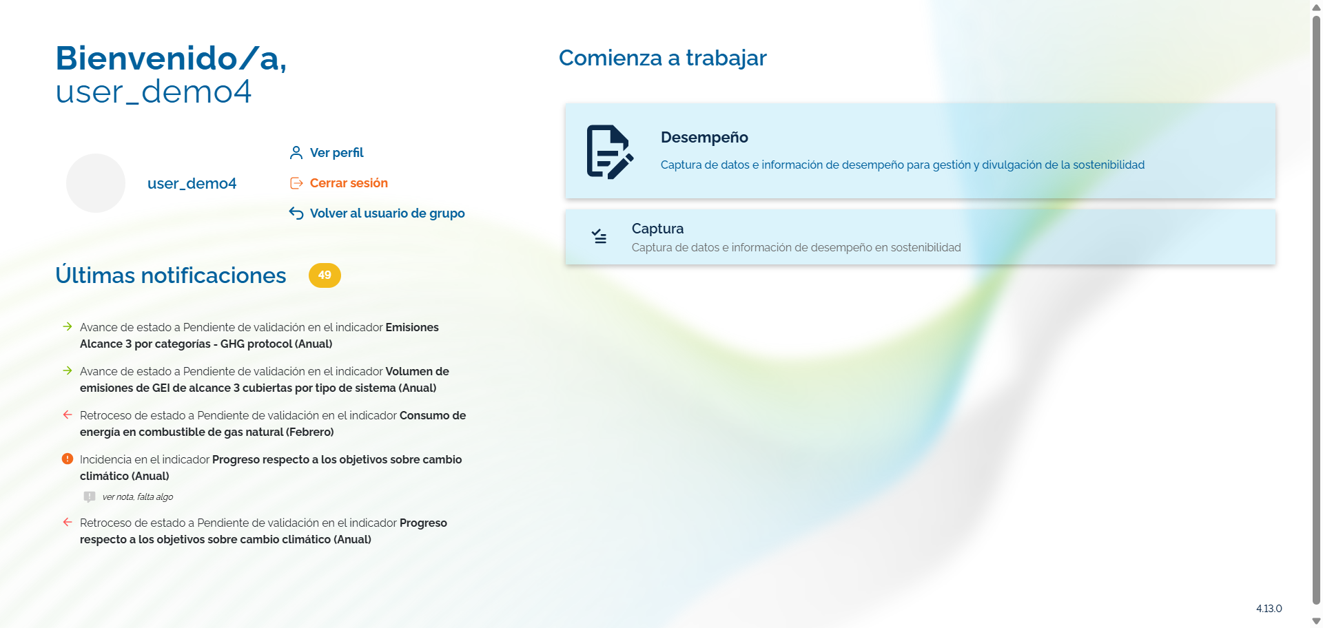 Step #2: Haz clic en la opción "Desempeño" y seguidamente en "Captura" para ingresar.