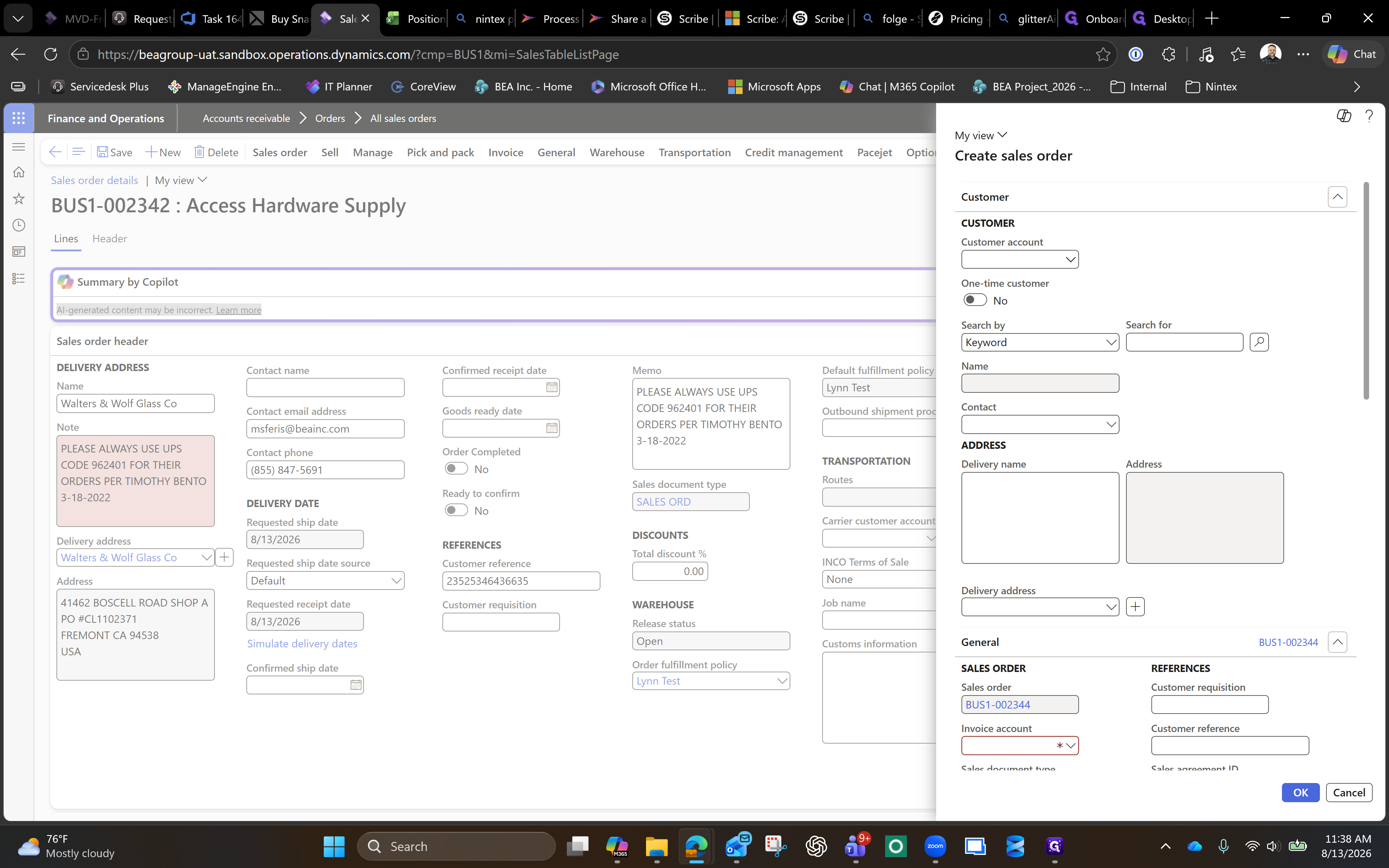 Step #4: Click inside the Invoice account field in the side panel to open the customer directory.