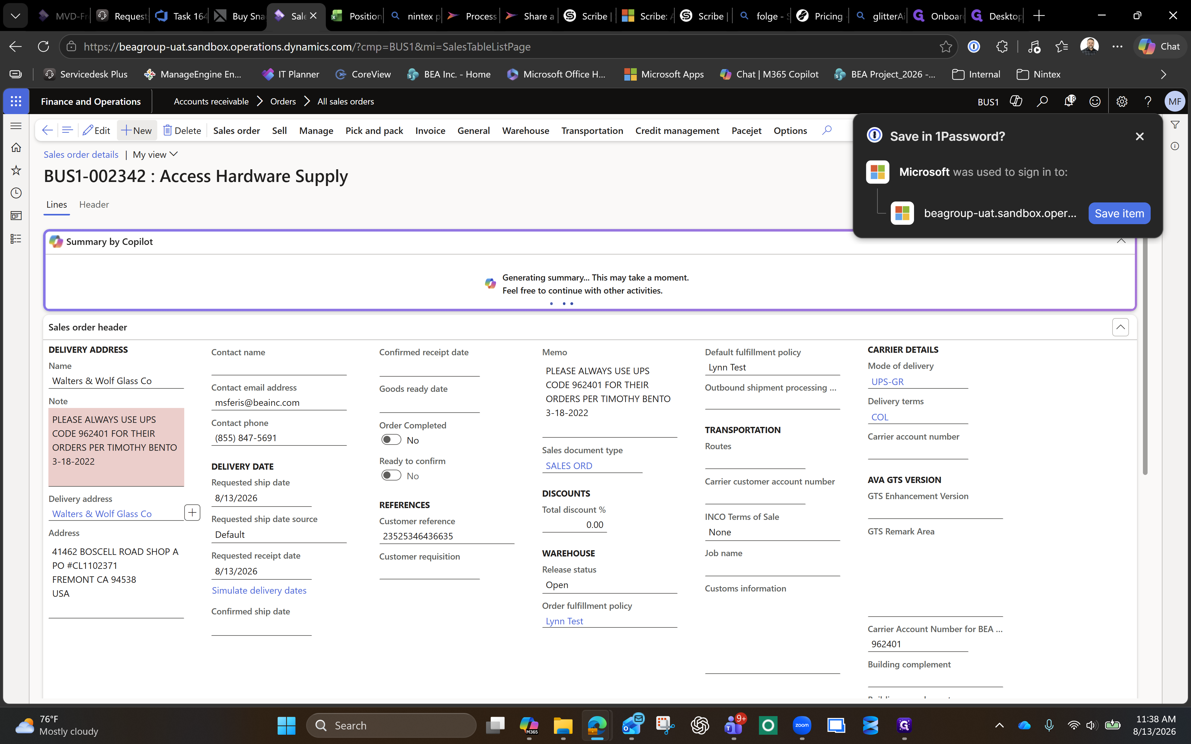 Step #3: Click + New in the top action bar to open the sales order creation panel.
