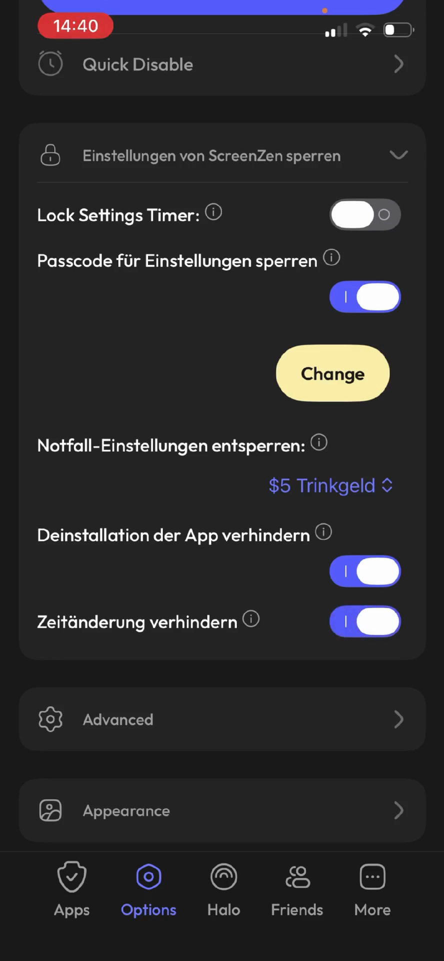 Step #10: Aktiviere den Schalter für Zeitänderung verhindern.