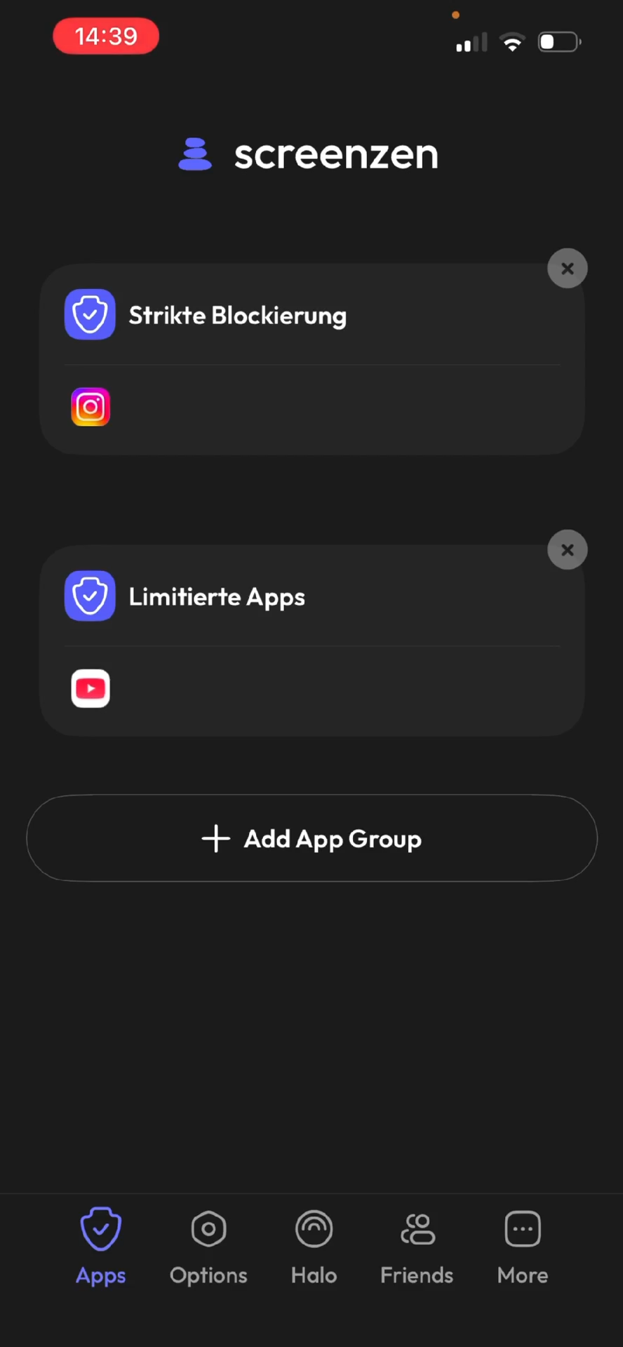 Step #2: Schaut euch die strikt blockierten und limitierten Apps an und sprecht kurz, ob das so passt.